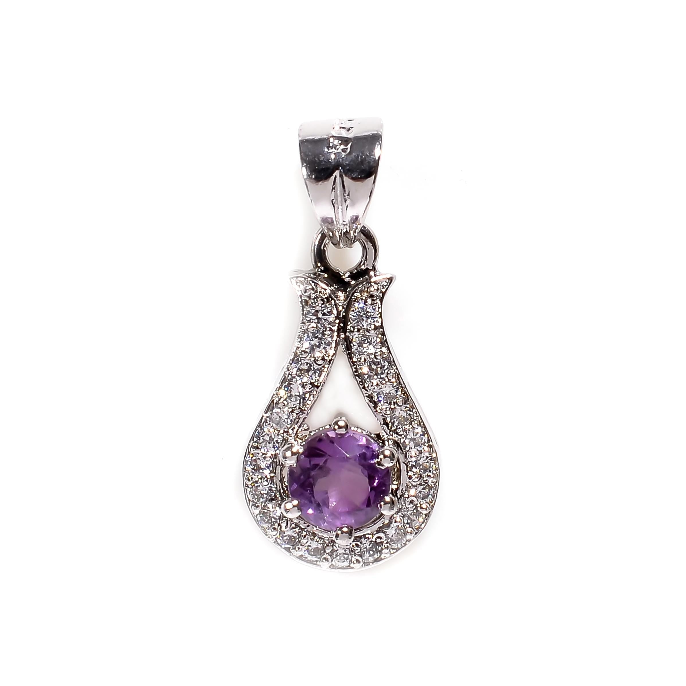 Handmade Sterling Silver Gemstone Pendant: Round Cut Peridot, 6mm