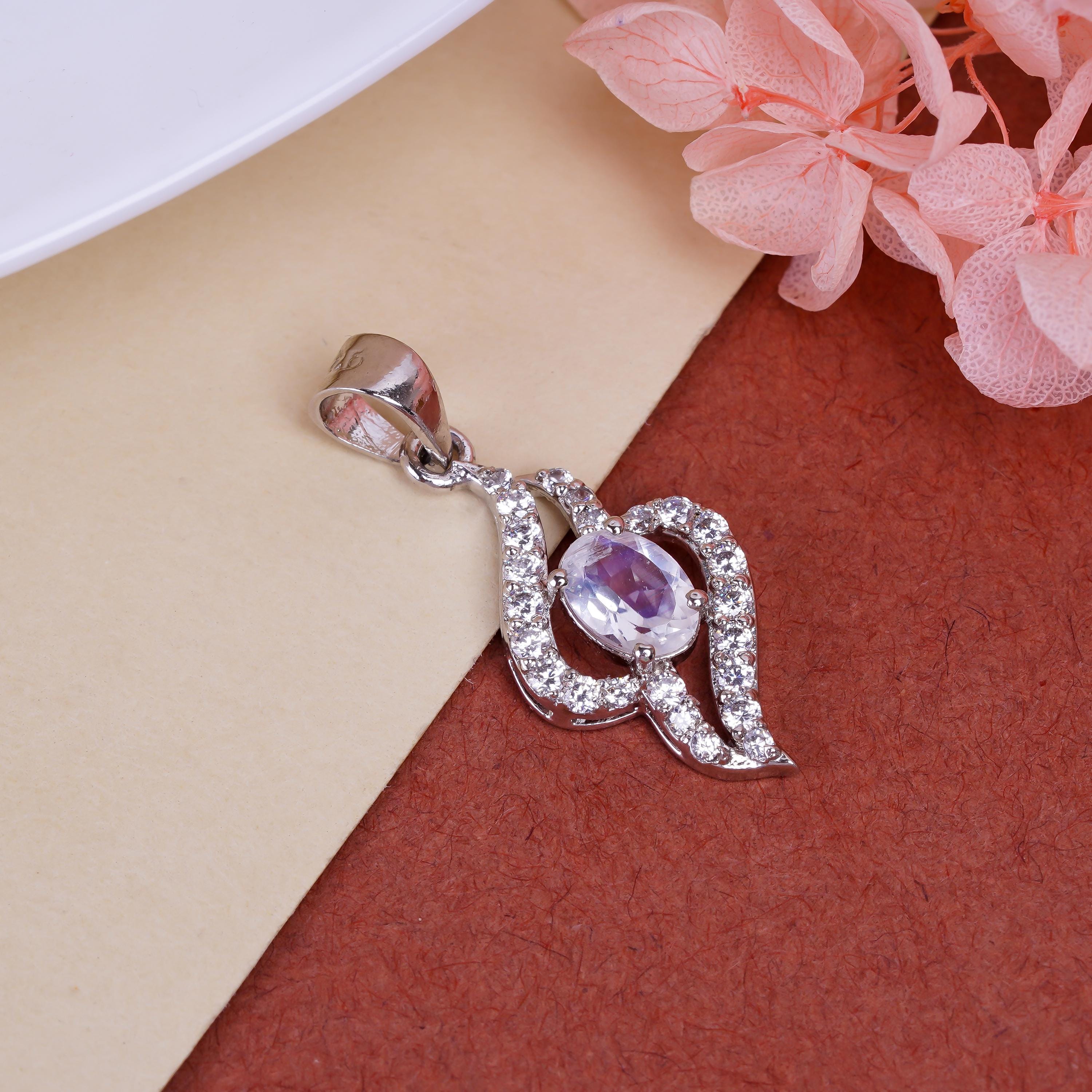 Handmade 925 Sterling Silver Oval Gemstone Pendant: Boho Birthstone Jewelry