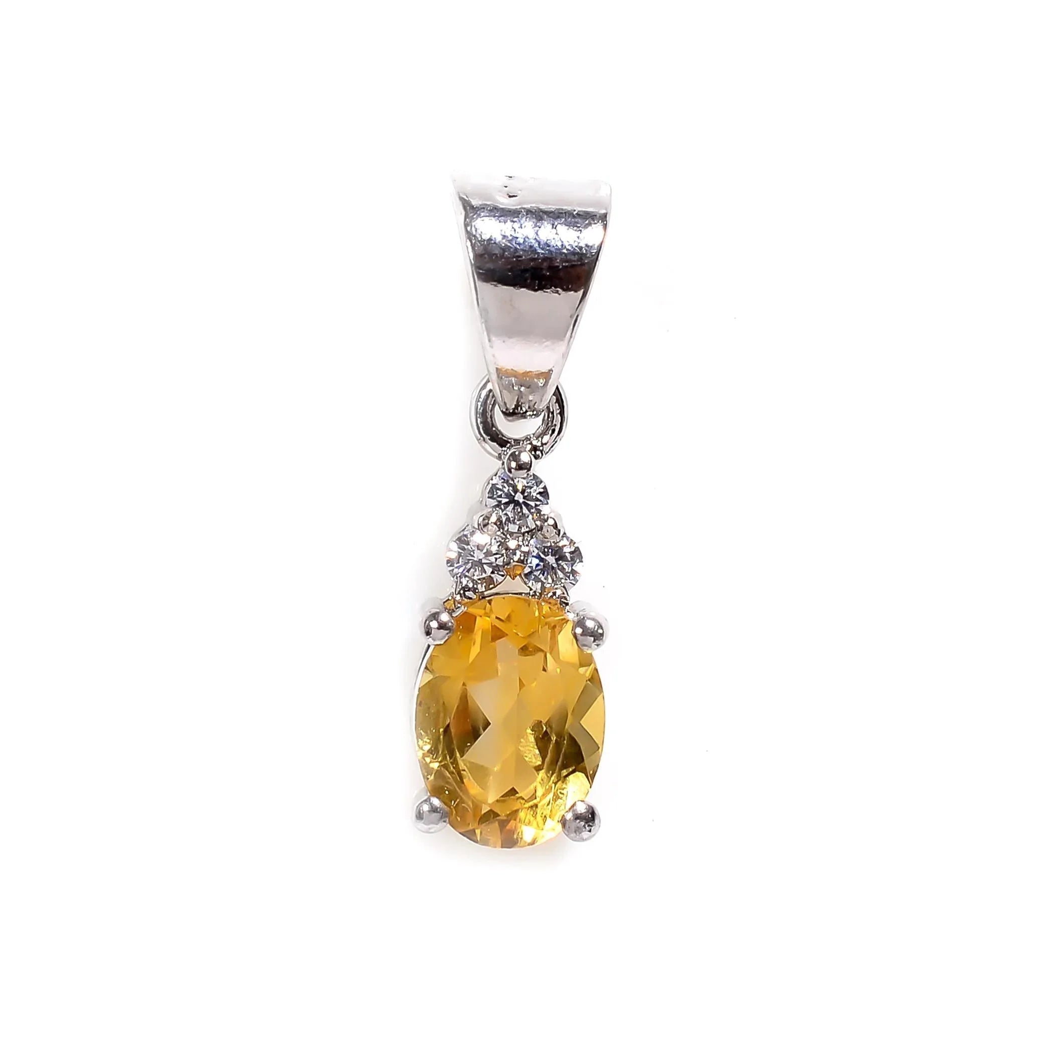 Citrine & Amethyst Pendant: Handmade Sterling Silver Gemstone Necklace - Himalya Quartz
