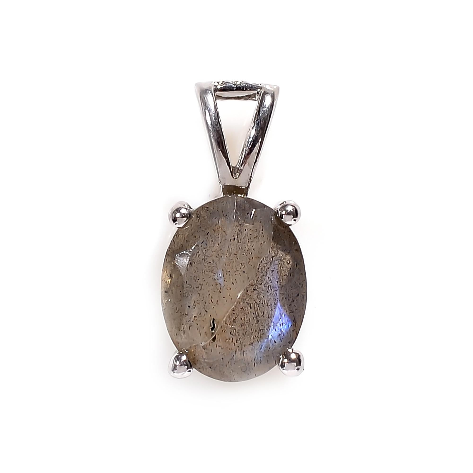 Oval Birthstone Pendant: 925 Silver Gemstone Necklace, Handmade Jewelry