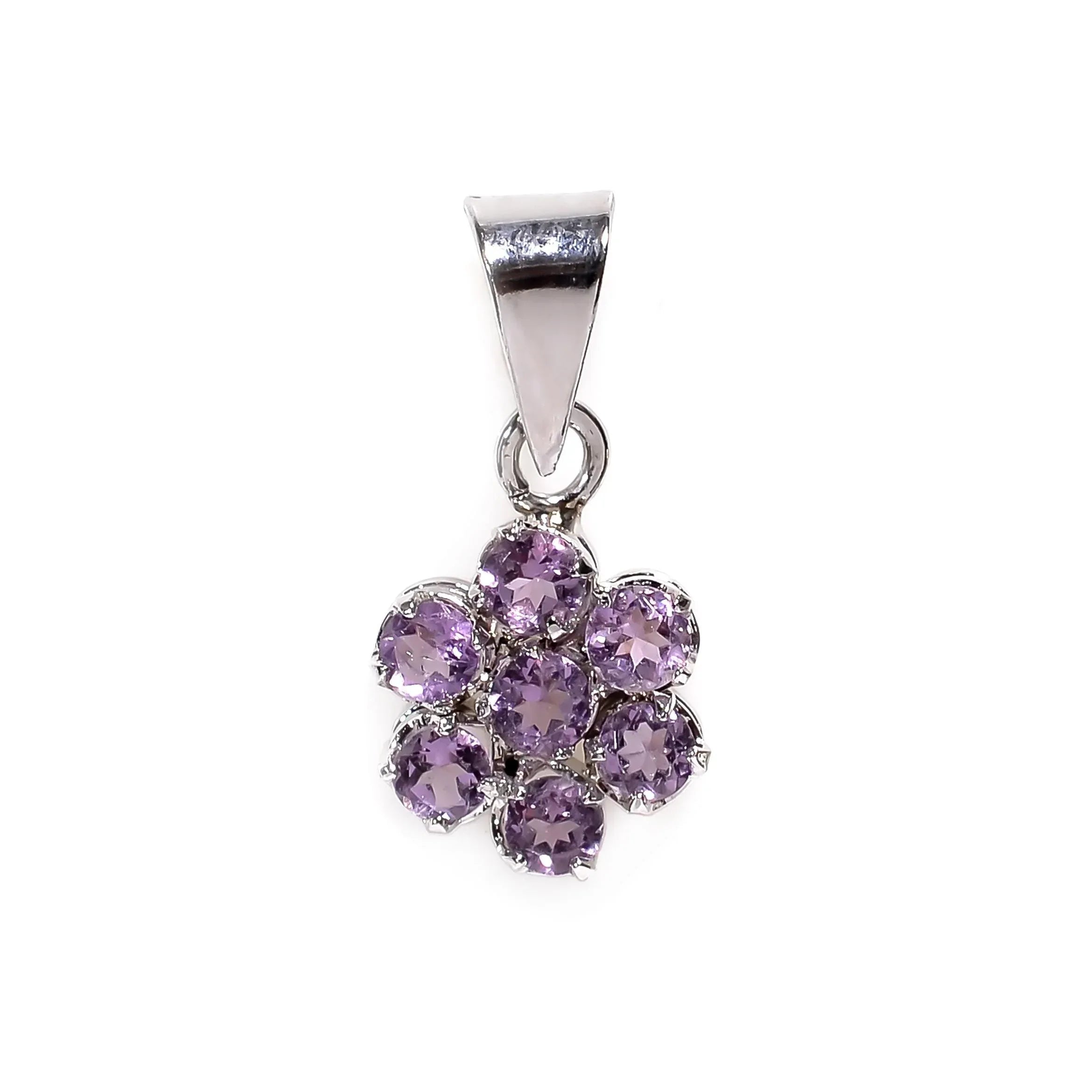 Flower Gemstone Pendant: 925 Sterling Silver, Handmade Jewelry
