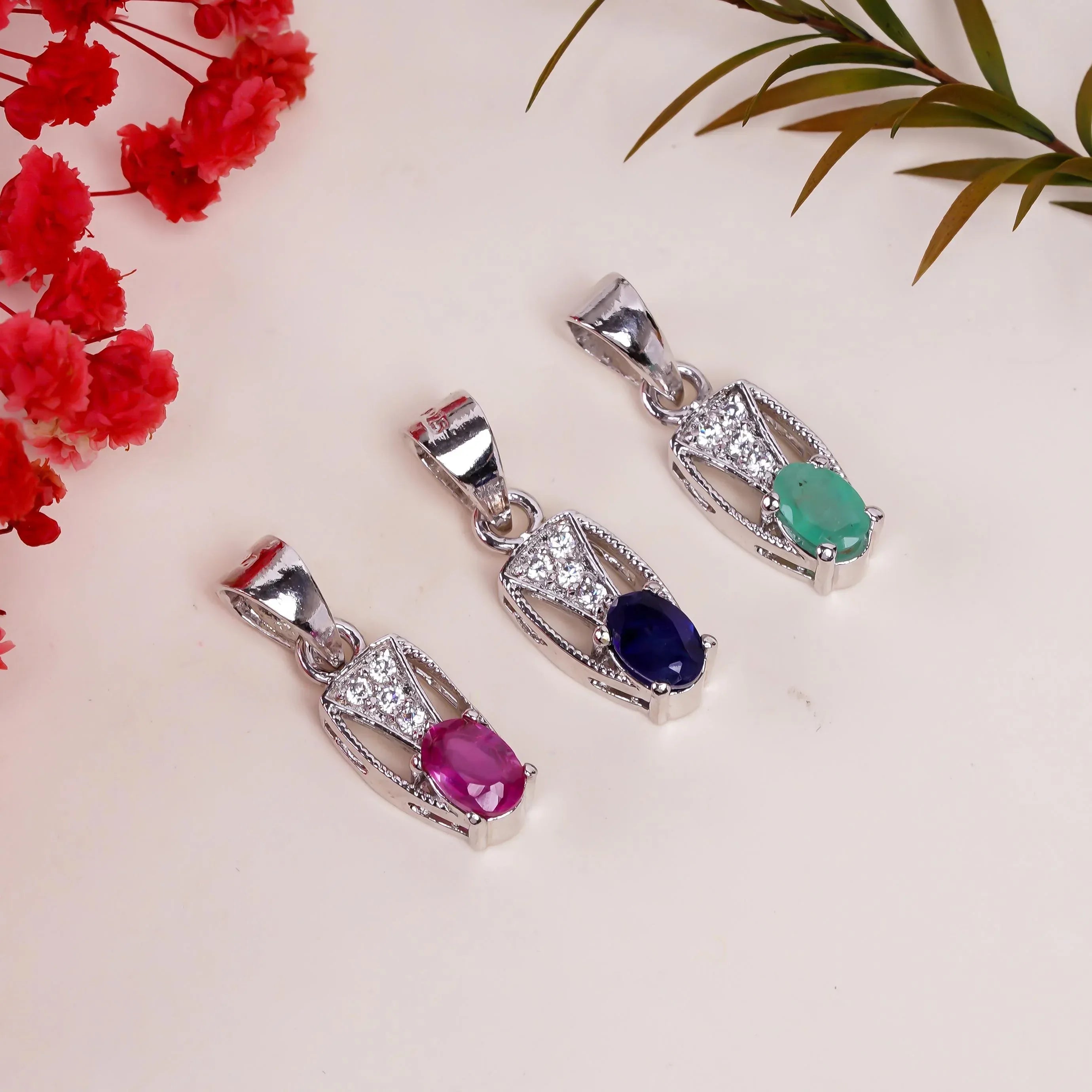 Handmade Ruby 925 Silver Pendant: Oval Gemstone Necklace