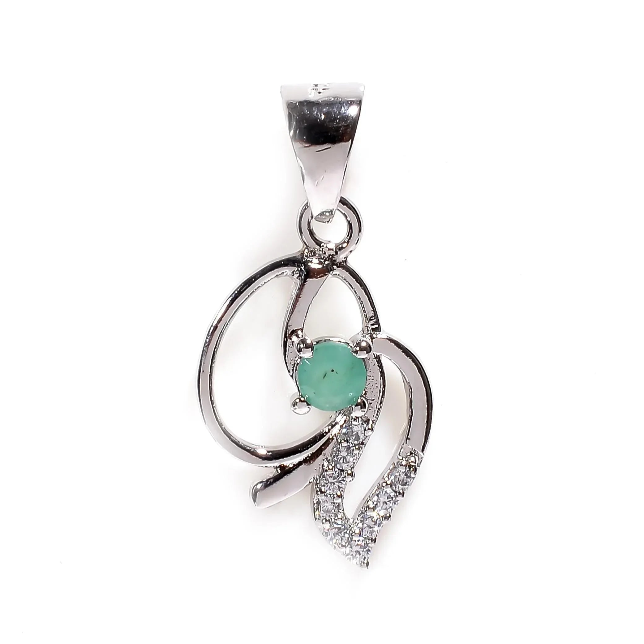 Emerald Pendant: 925 Sterling Silver, Round Gemstone, Handmade Jewelry