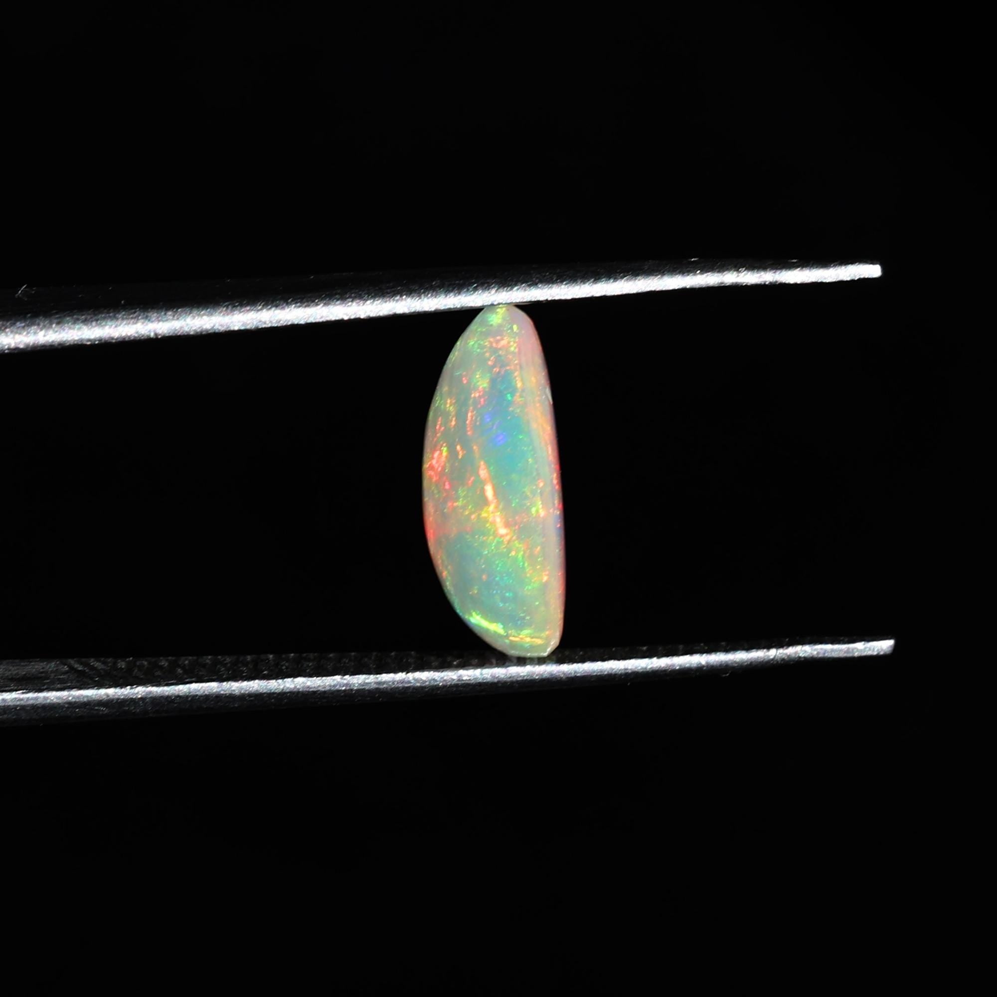 1.90 Carat Welo Fire Opal Cabochon: Pear-Cut Ethiopian Gemstone