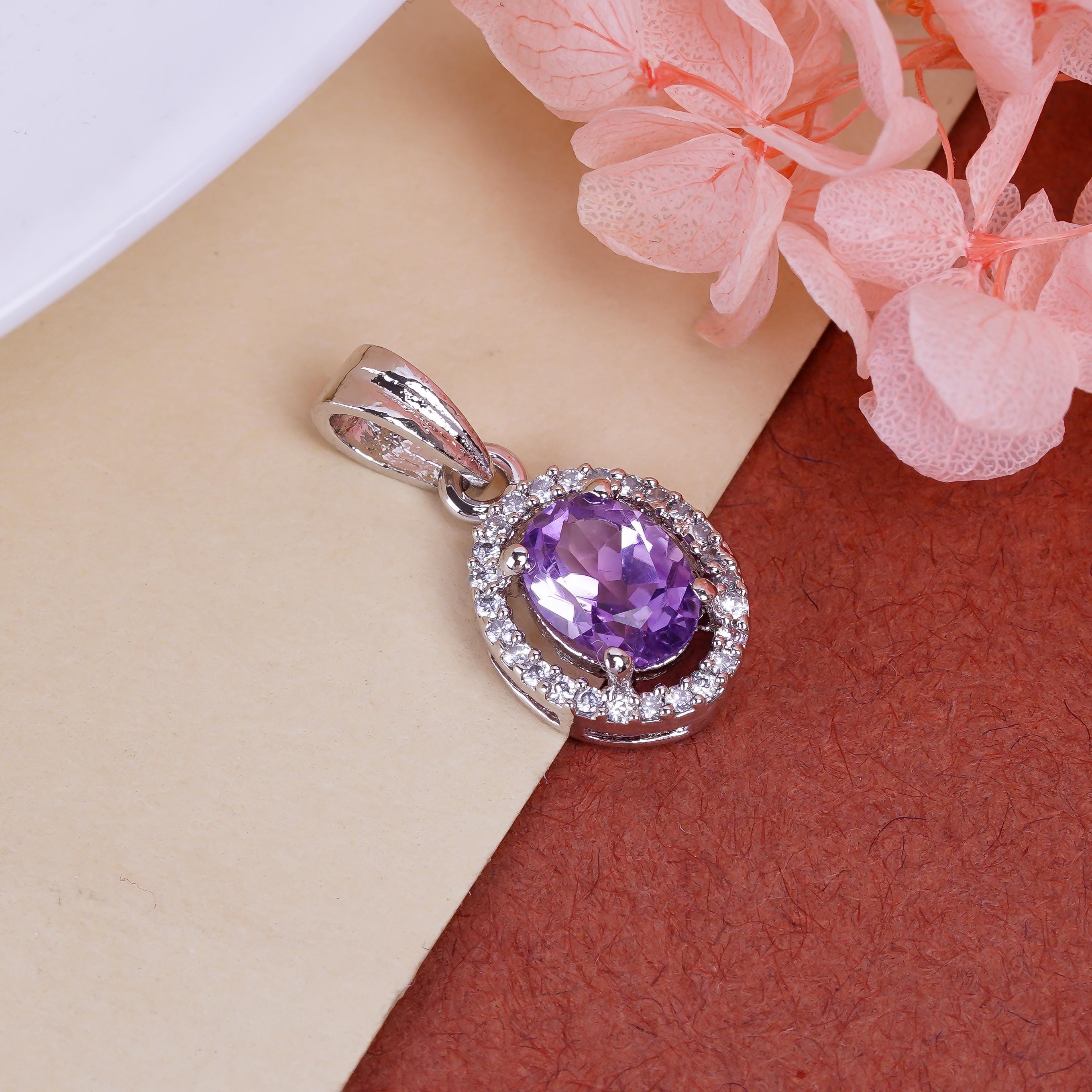 Amethyst, Citrine & Garnet Pendant: Handmade Sterling Silver Boho Necklace