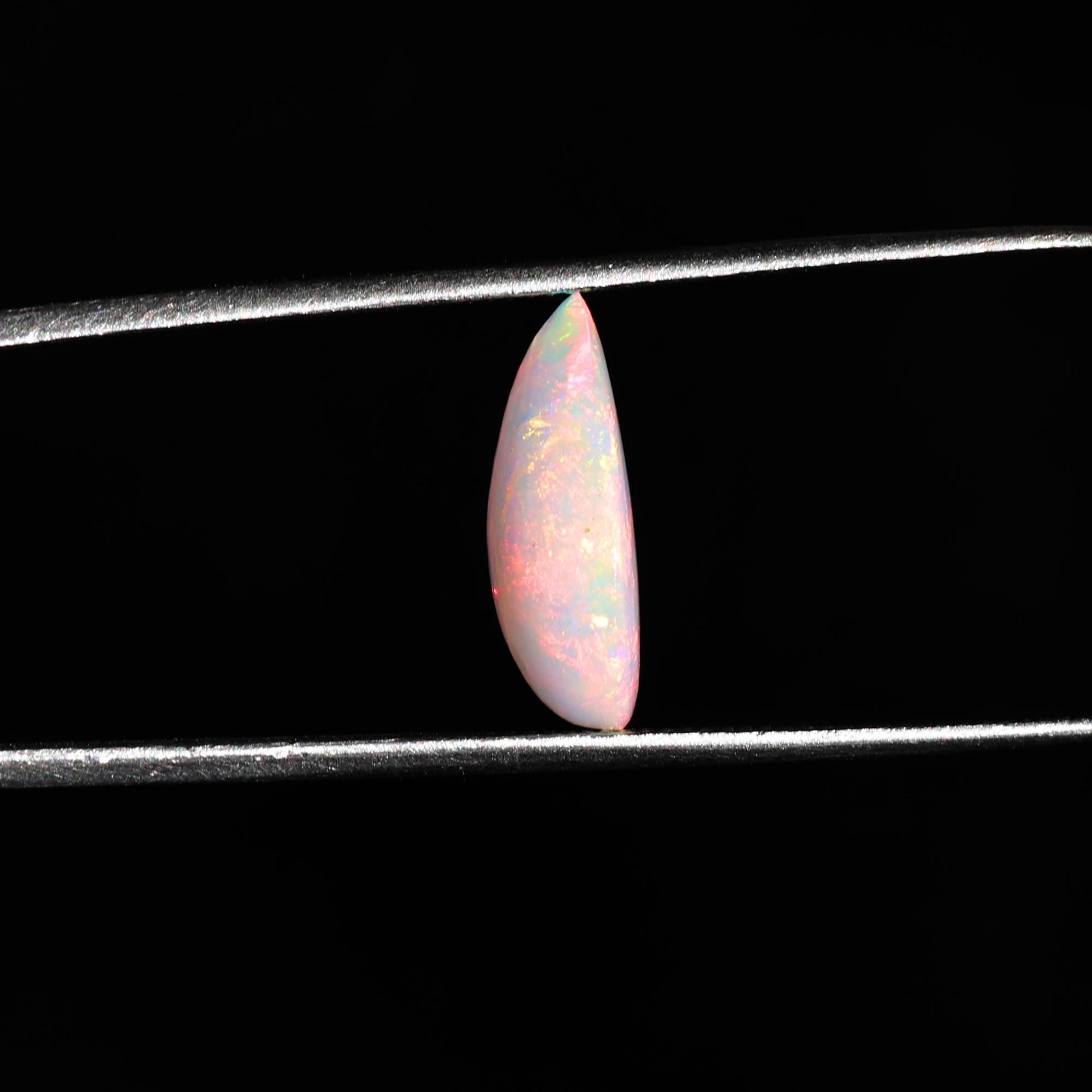 2.30 Carat White Ethiopian Opal Cabochon: Pear-Shaped Loose Gemstone