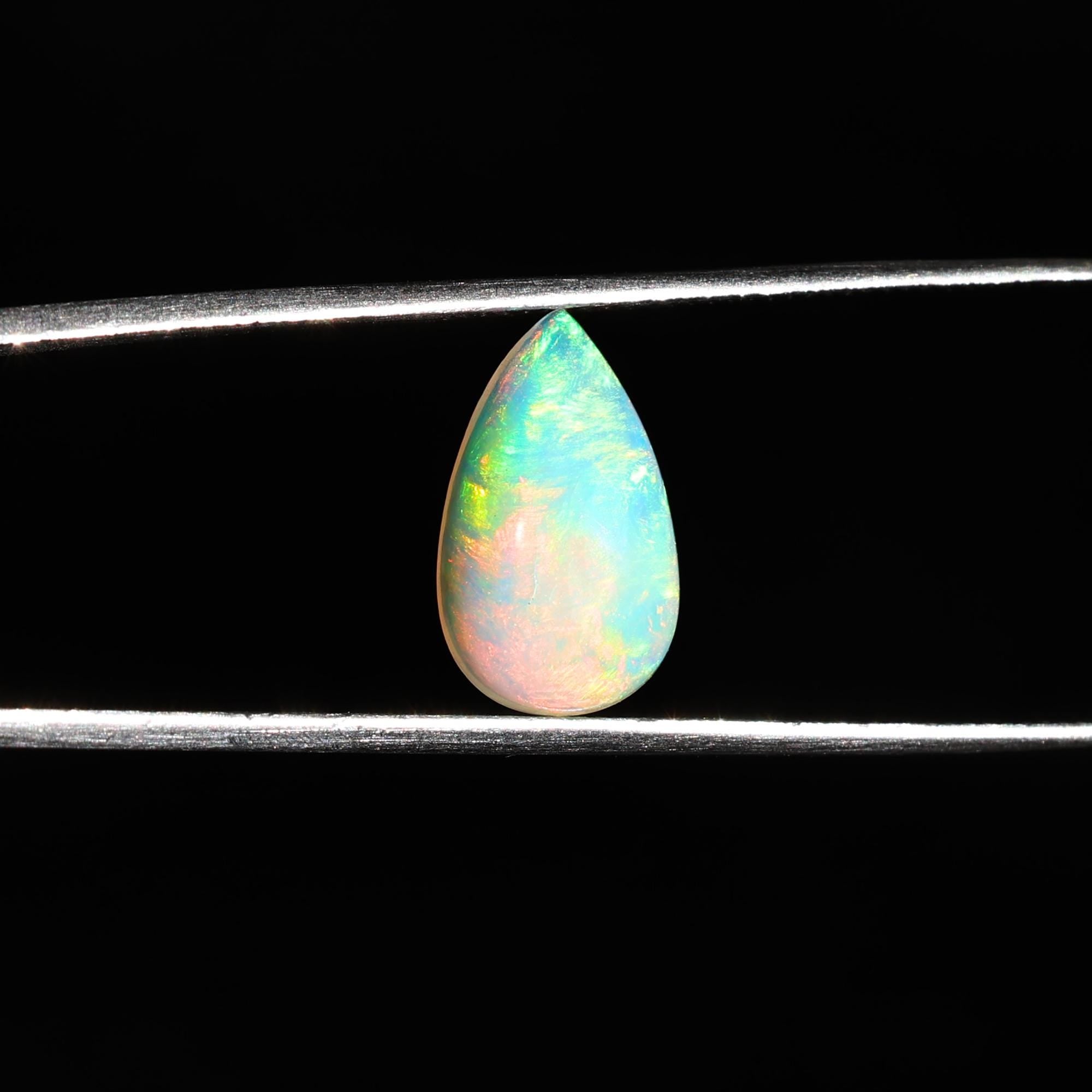 AAA Fire Opal Cabochon: 1.90 Carat Pear Welo Ethiopian Opal