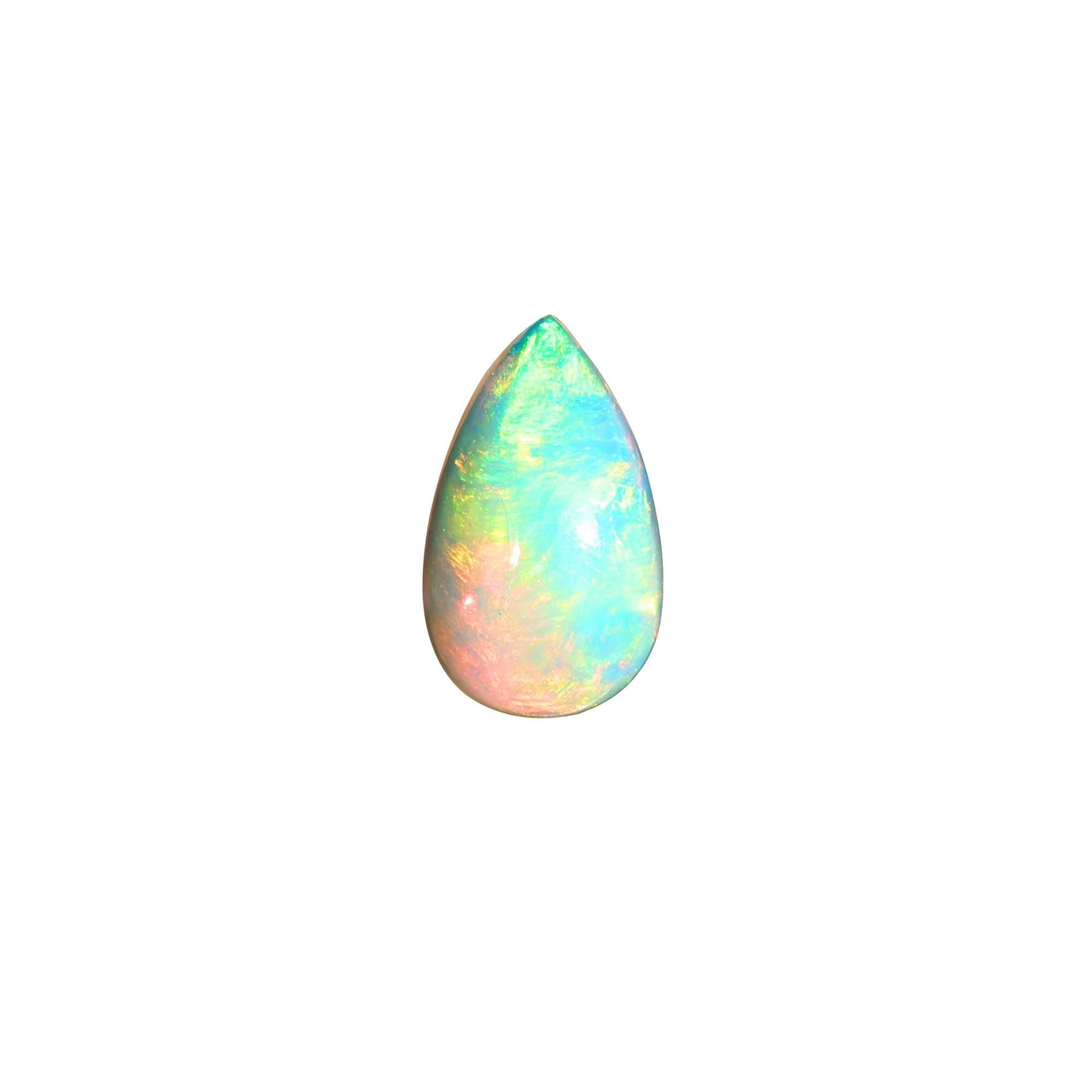 AAA Fire Opal Cabochon: 1.90 Carat Pear Welo Ethiopian Opal