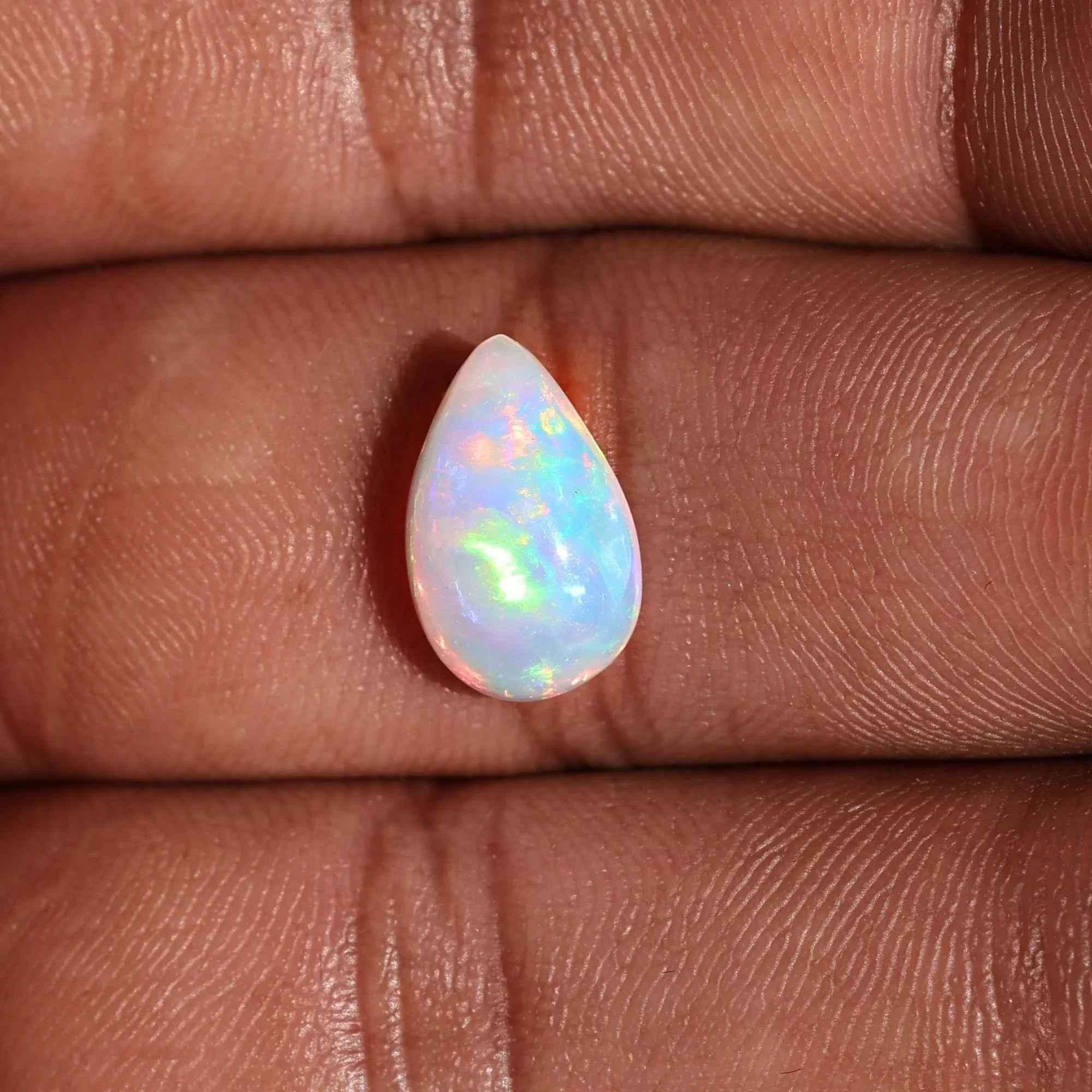 2.53 Carat Pear Shape Ethiopian Fire Opal Cabochon: Ring or Pendant Stone loose gemstones