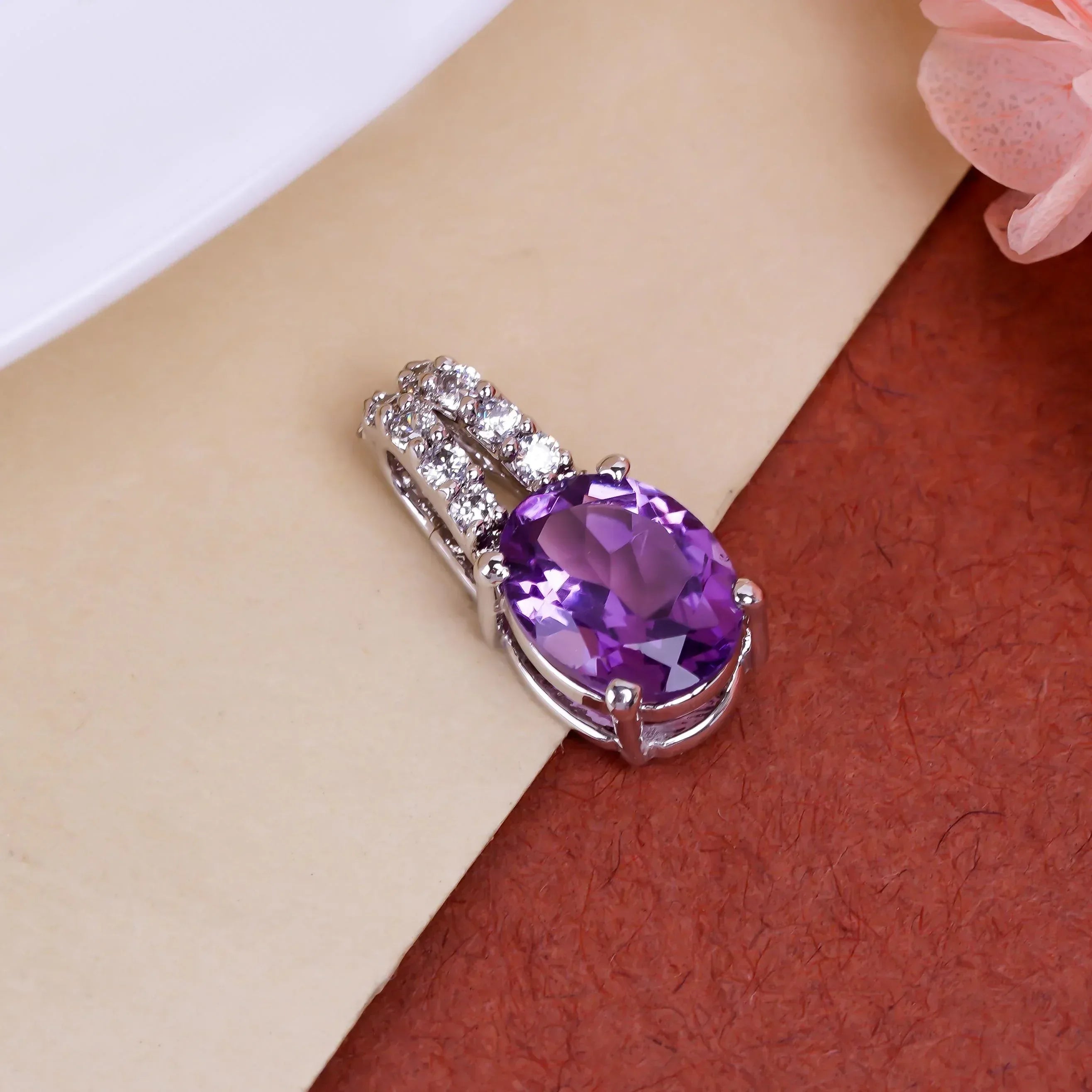 Citrine Gemstone Pendant: 925 Silver Amethyst Boho Jewelry
