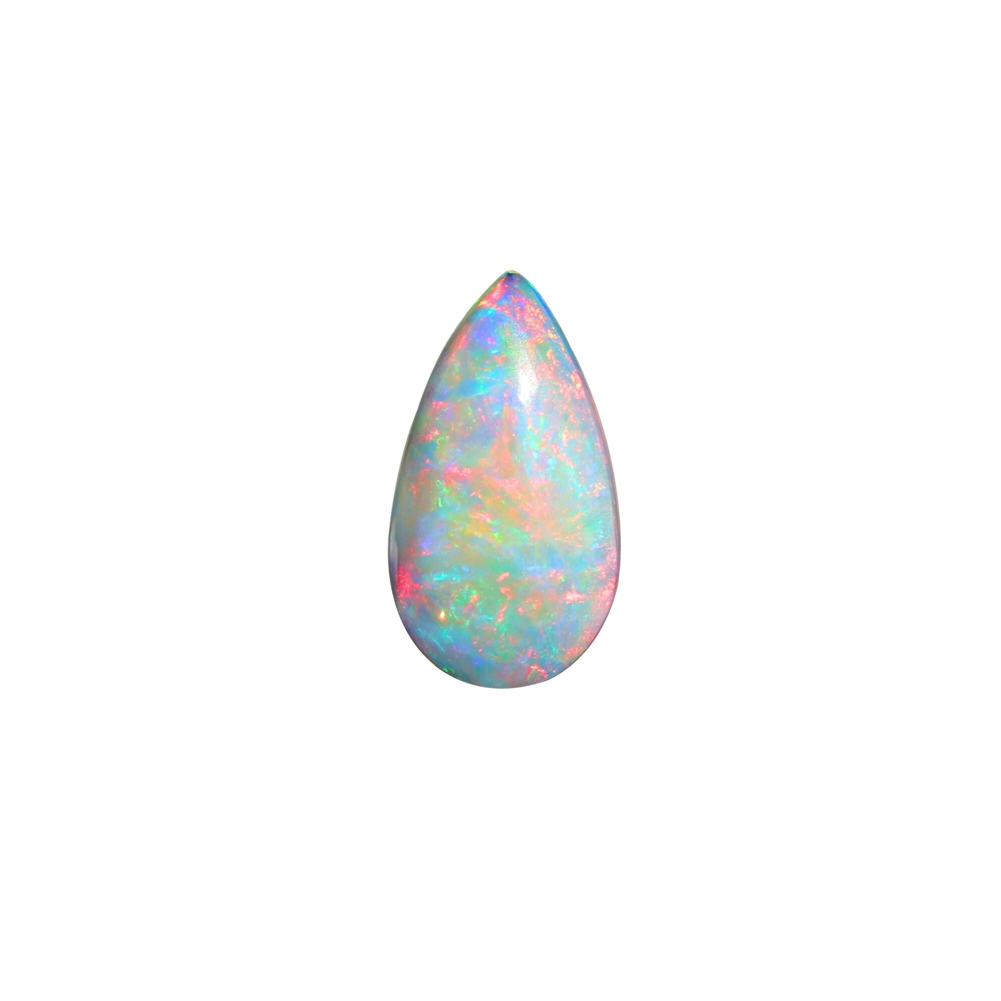 2.80 Carat White Ethiopian Opal Cabochon: Fire Opal Gemstone, October Birthstone