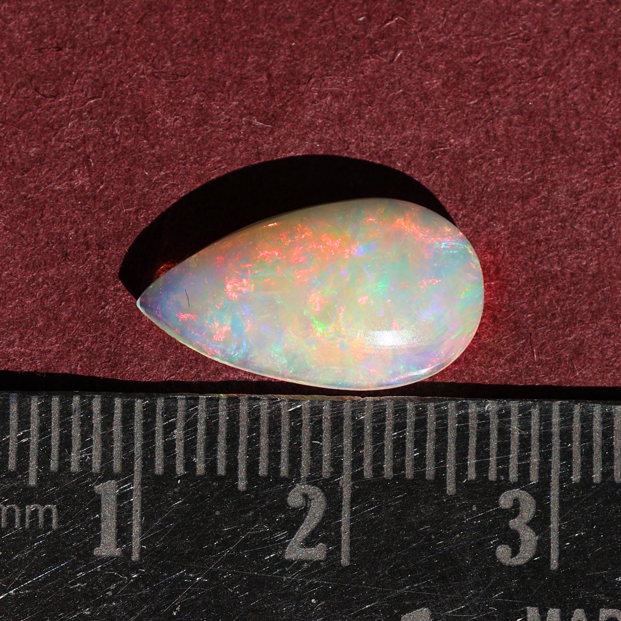 2.80 Carat White Ethiopian Opal Cabochon: Fire Opal Gemstone, October Birthstone