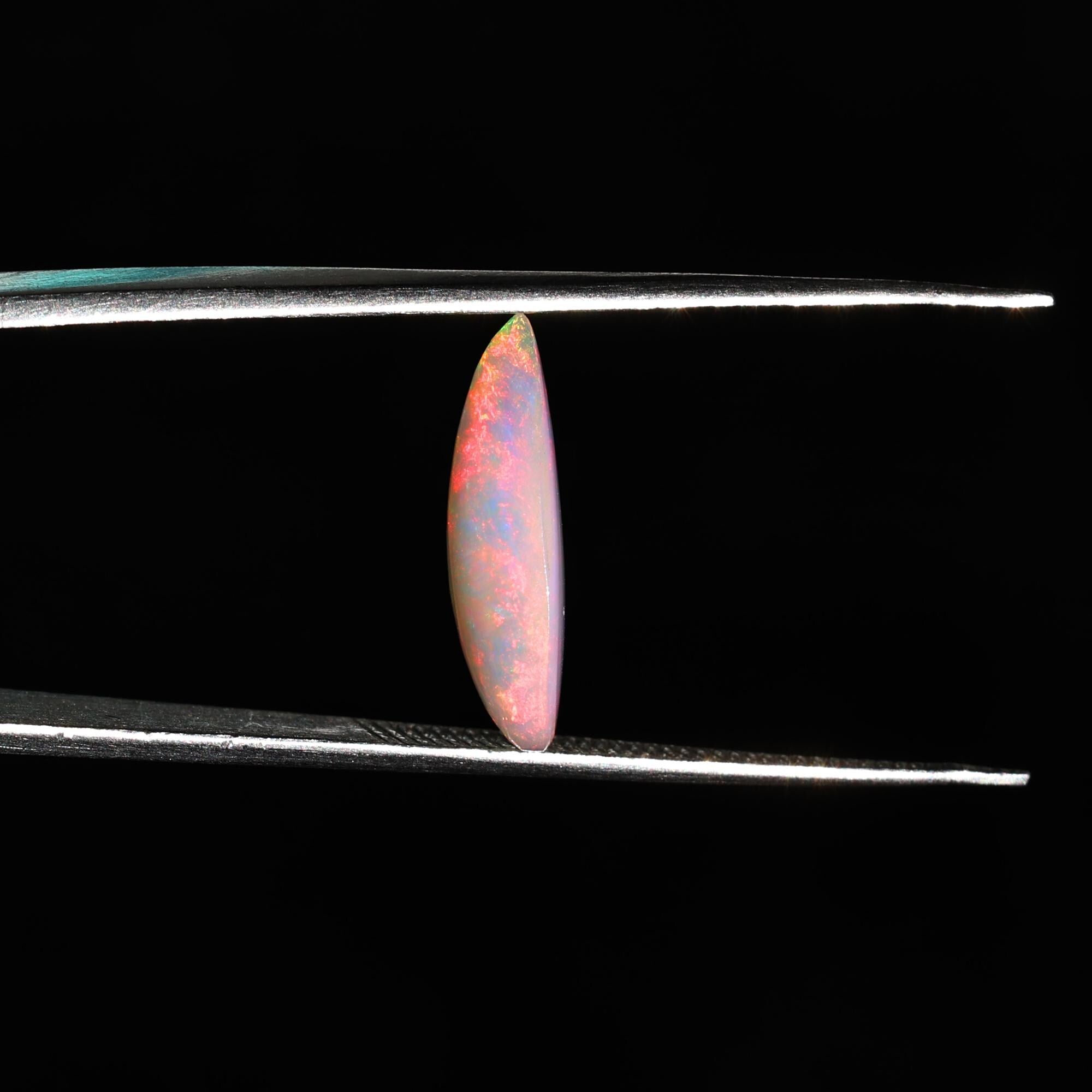 2.80 Carat White Ethiopian Opal Cabochon: Fire Opal Gemstone, October Birthstone