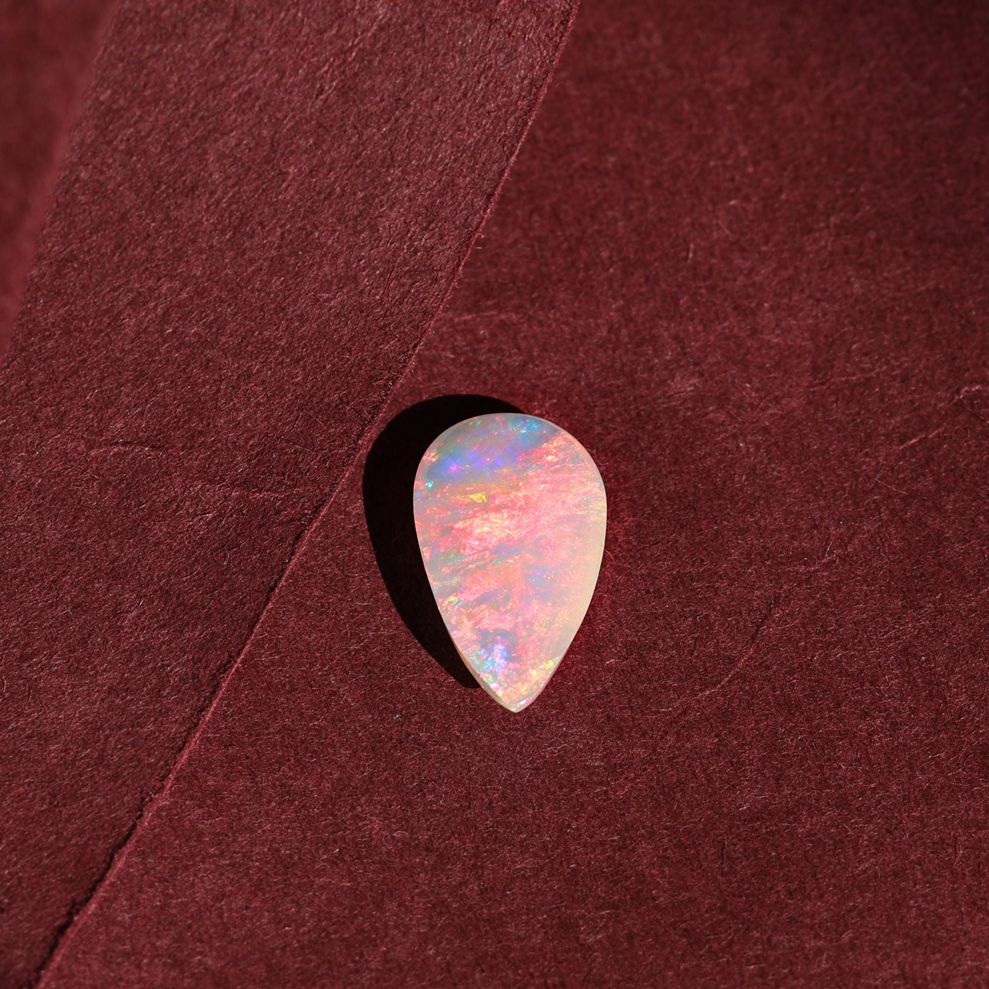 2.80 Carat White Ethiopian Opal Cabochon: Fire Opal Gemstone, October Birthstone