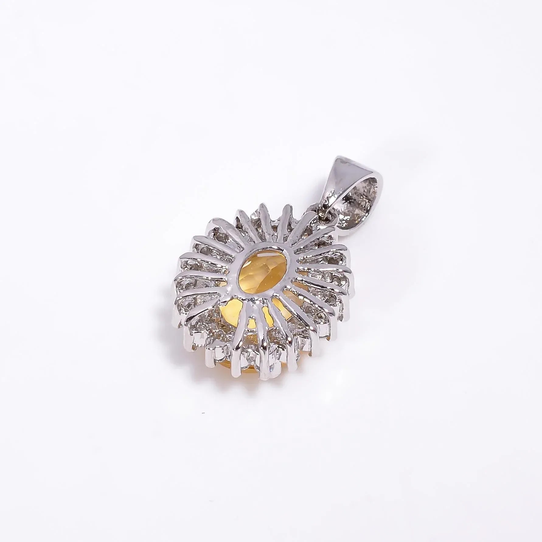 Handmade Citrine Pendant: 925 Sterling Silver Oval Gemstone