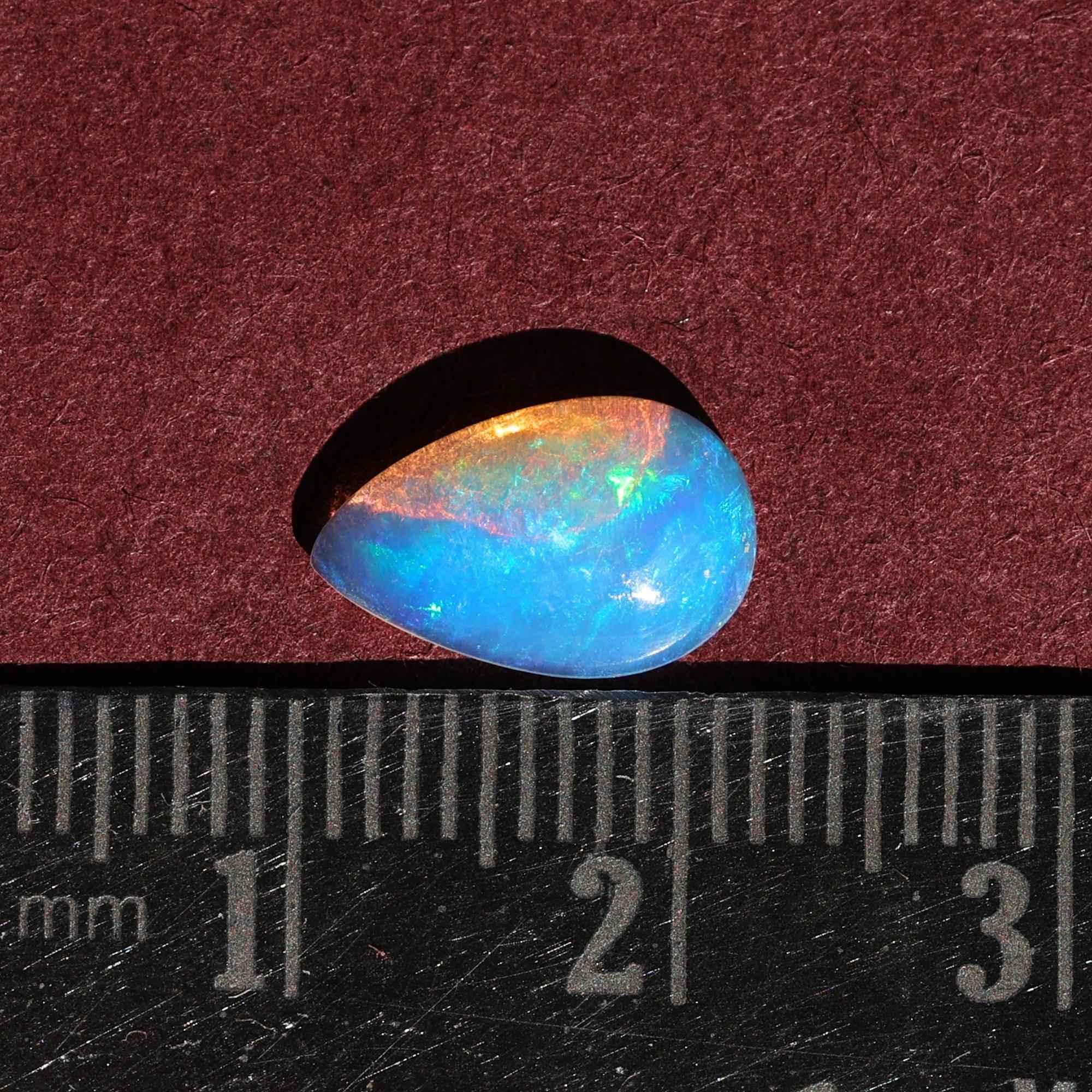 Ethiopian White Opal Cabochon: 1.25 Carat Pear-Shaped Gemstone loose gemstones
