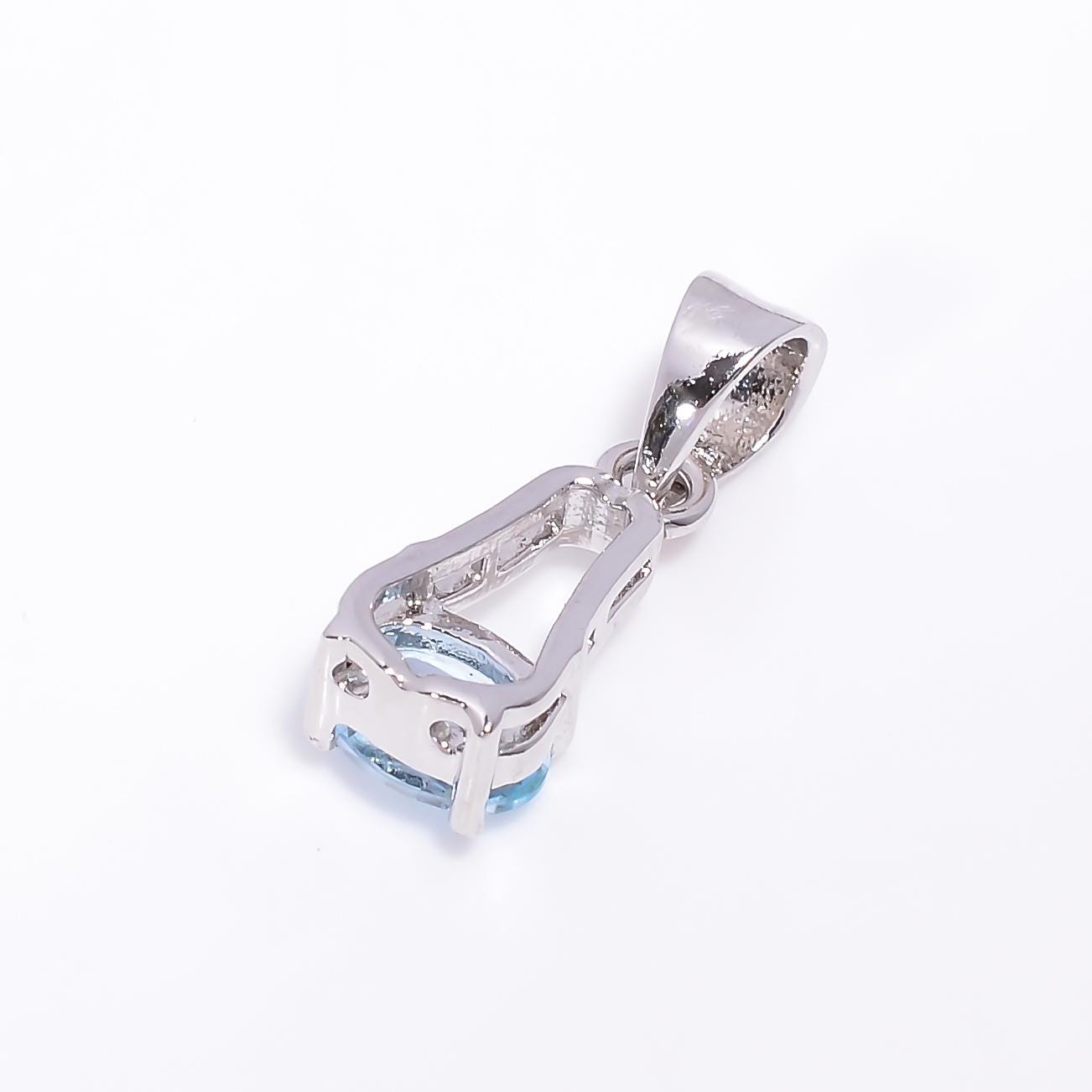 Sterling Silver Sky Blue Topaz Pendant: December Birthstone Jewelry