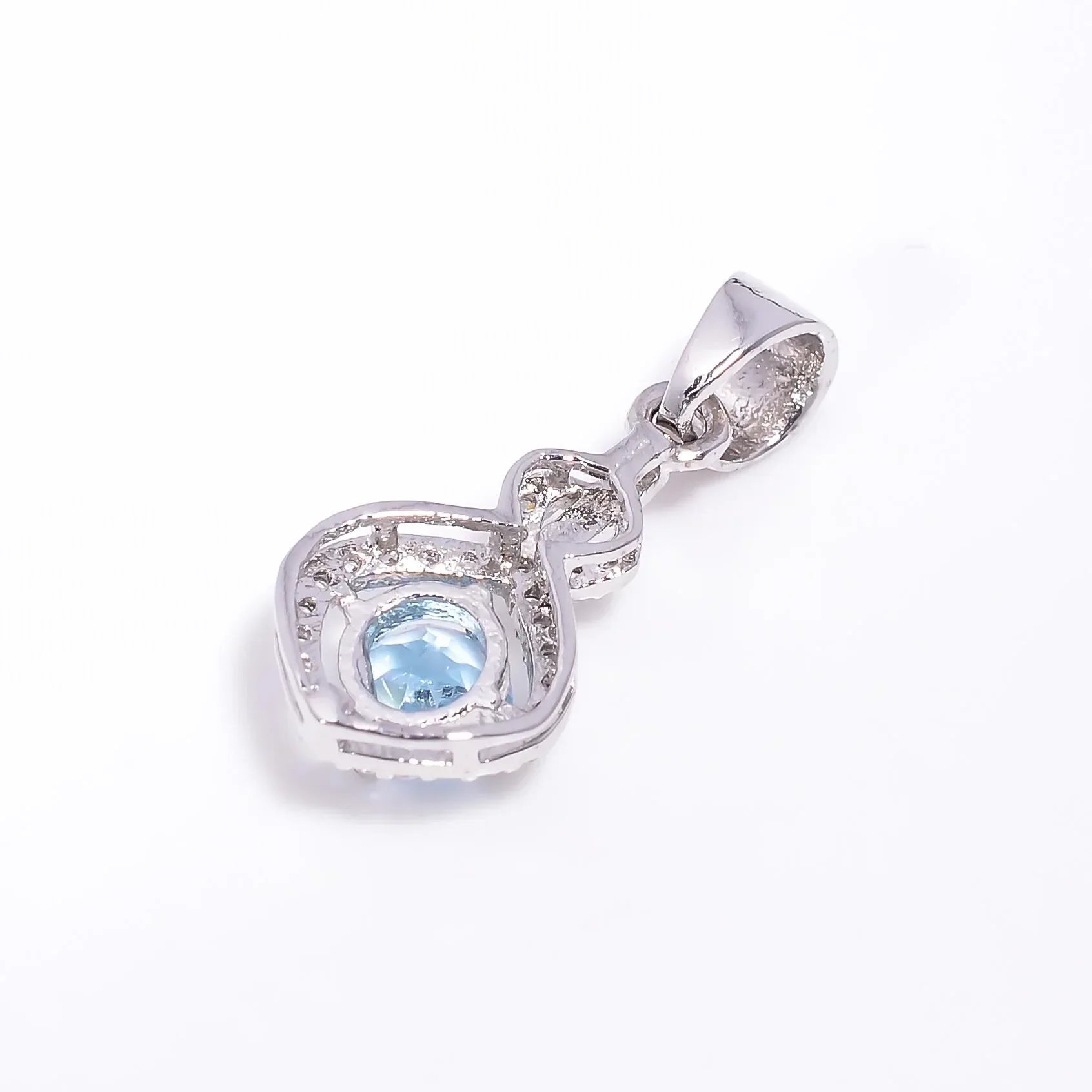 Handmade Sky Blue Topaz Pendant: 925 Sterling Silver Boho Jewelry
