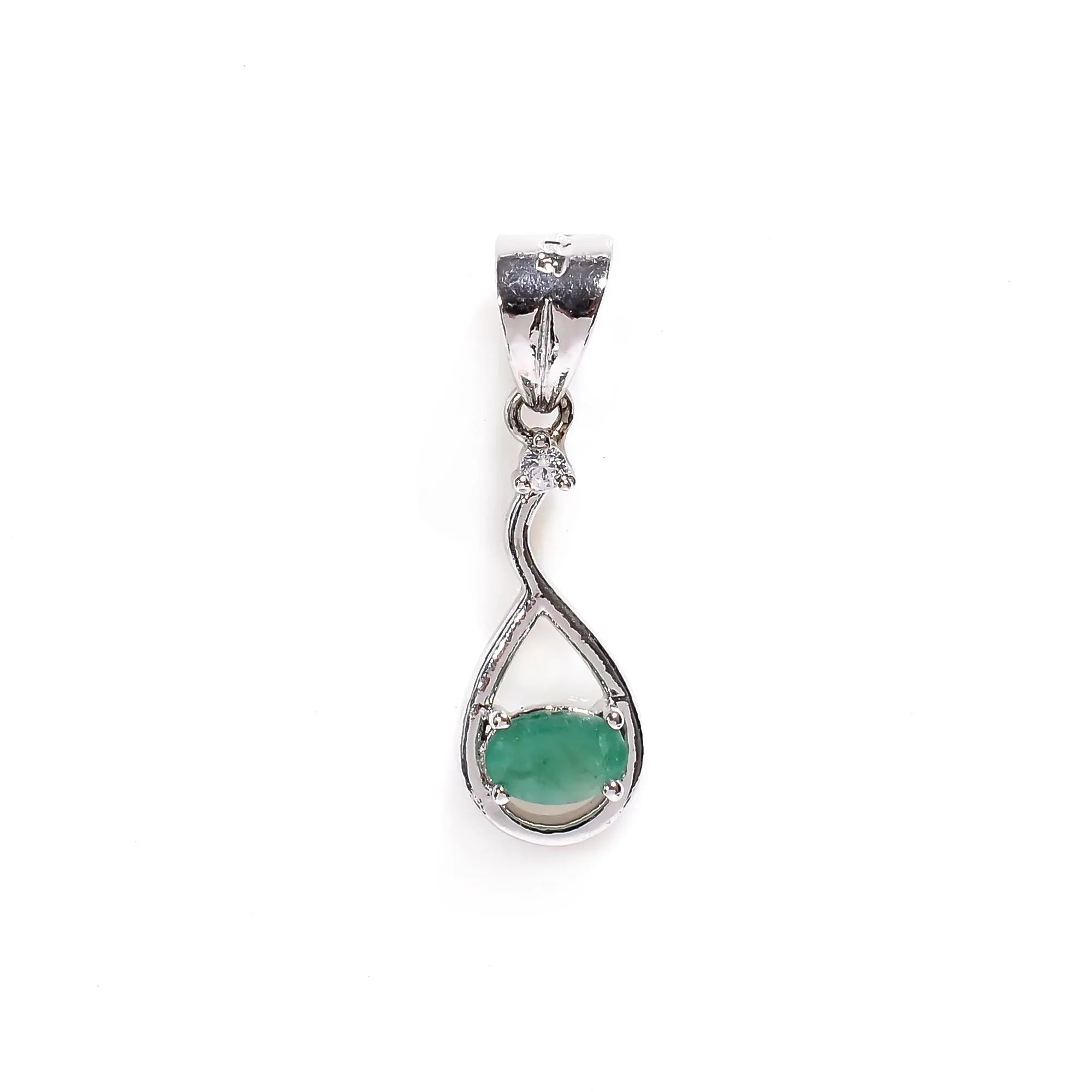 Handmade Sterling Silver Emerald, Ruby & Sapphire Pendant