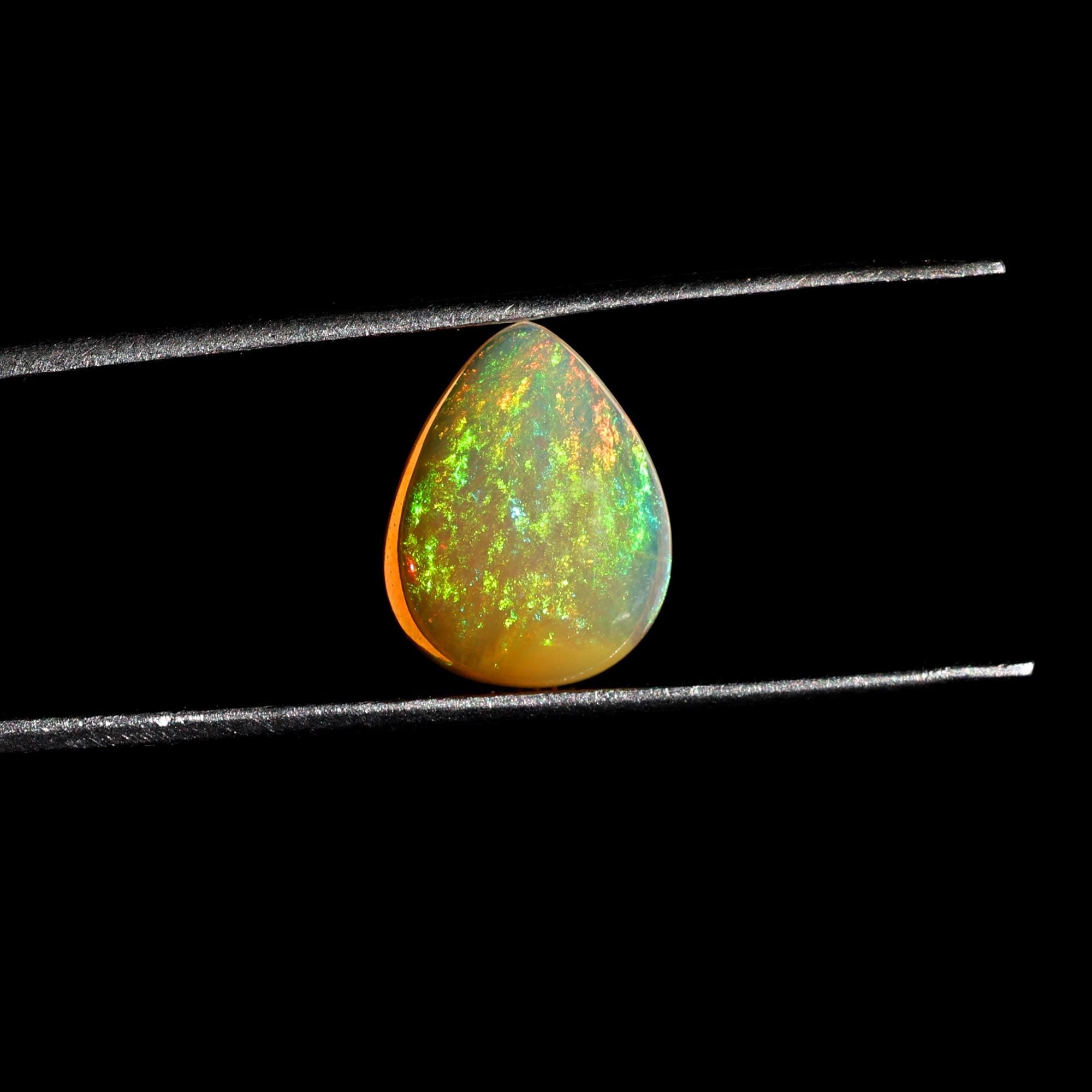 2.50 Carat White Ethiopian Opal Cabochon Pear Shape: Loose Gemstone for Jewelry
