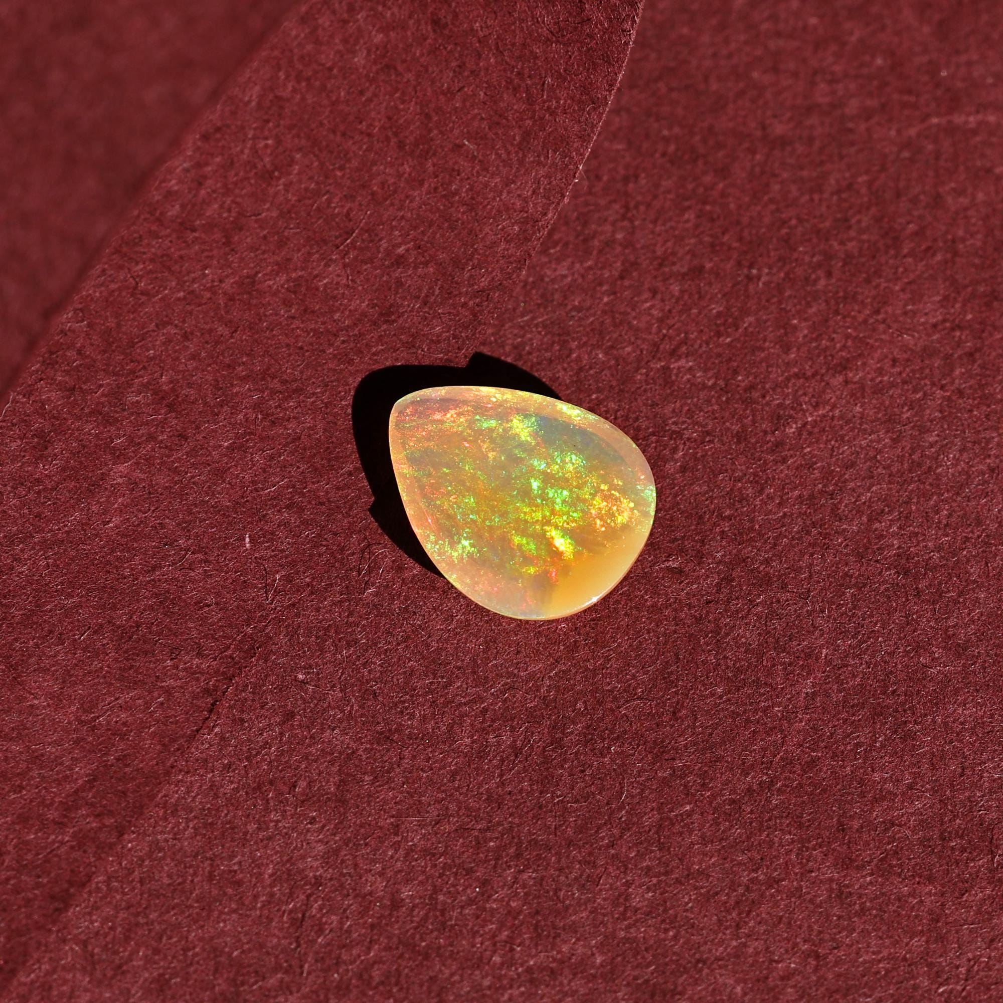 2.50 Carat White Ethiopian Opal Cabochon Pear Shape: Loose Gemstone for Jewelry