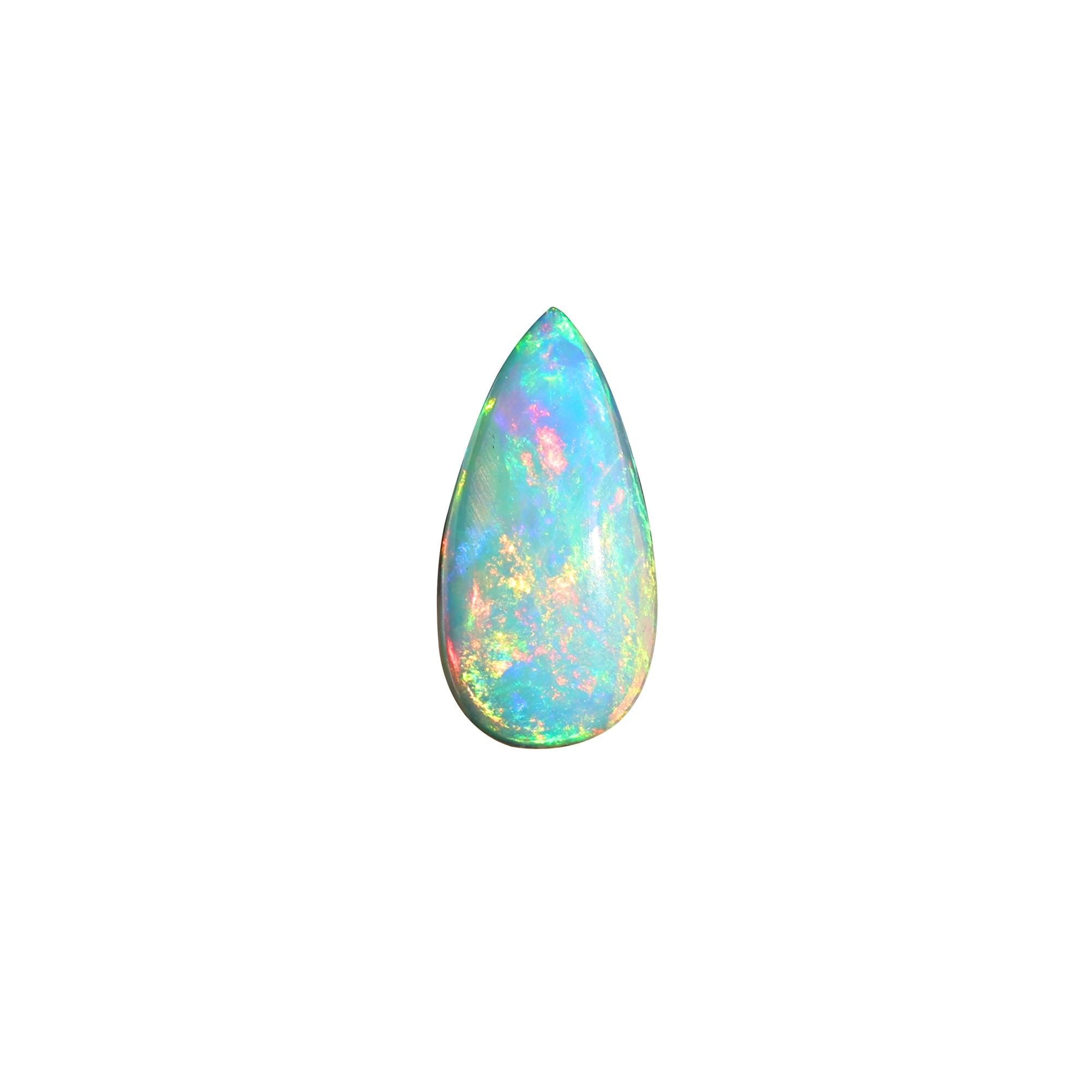 1.60 Ct Ethiopian Fire Opal Gemstone  Natural White Opal Cabochon for Fine Jewelry Making