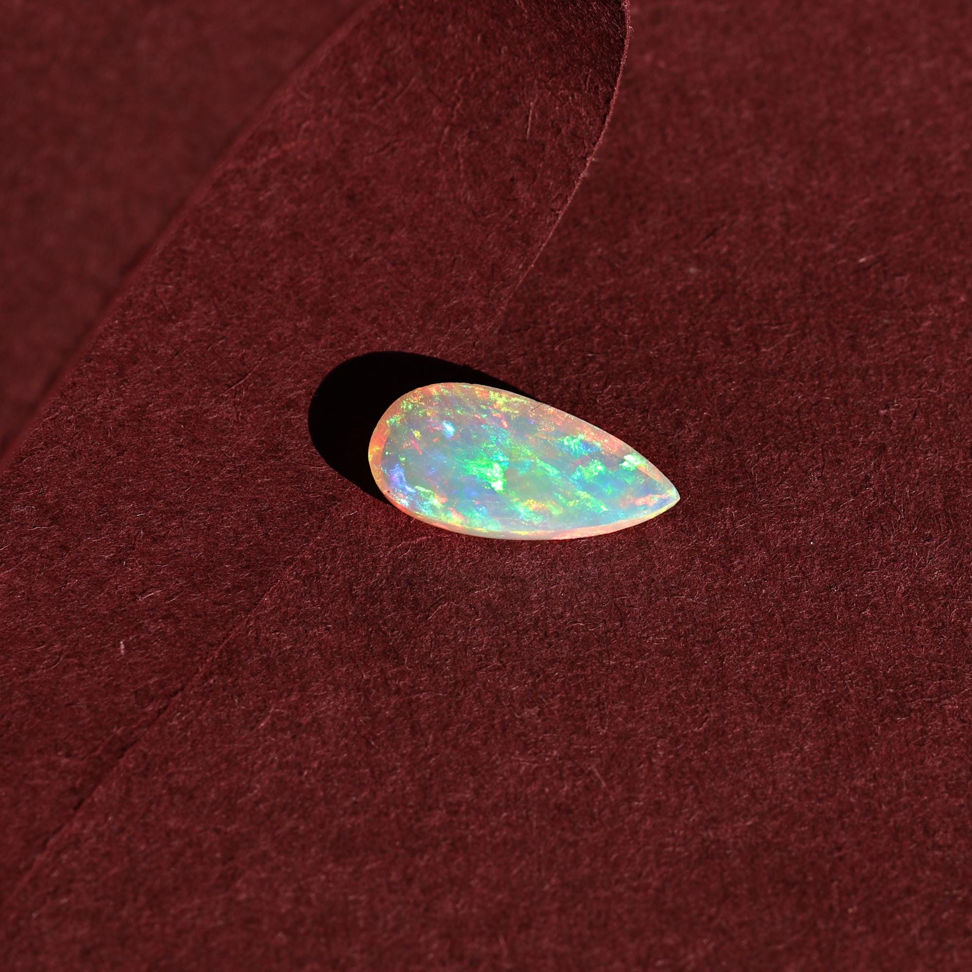 1.60 Ct Ethiopian Fire Opal Gemstone  Natural White Opal Cabochon for Fine Jewelry Making