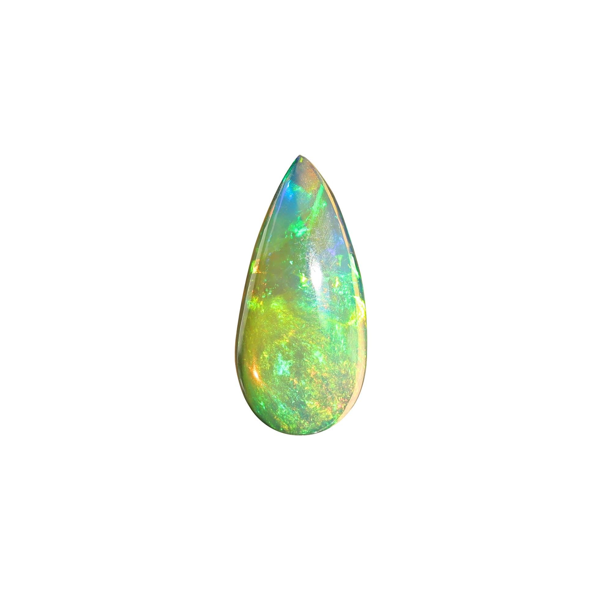 3.30 Carat Genuine White Ethiopian Opal Cabochon Rainbow Opal for Jewelry Making