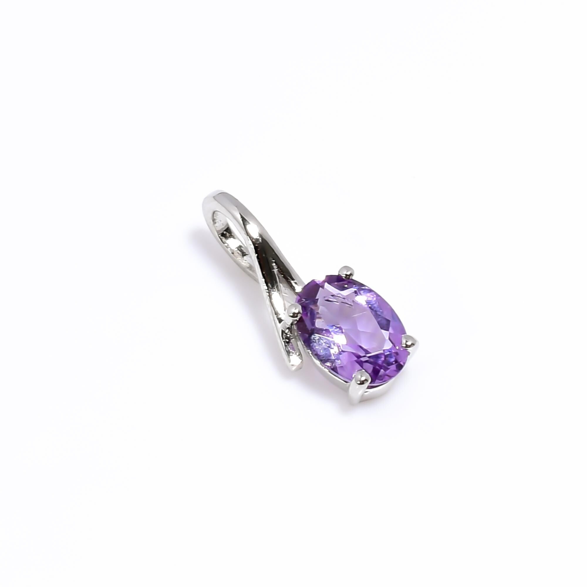 Handmade Sterling Silver Amethyst Pendant: Fine Jewelry Gift