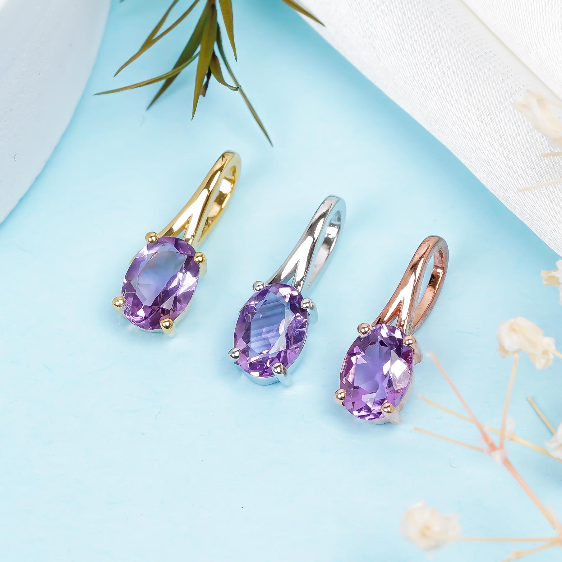 Handmade Sterling Silver Amethyst Pendant: Fine Jewelry Gift