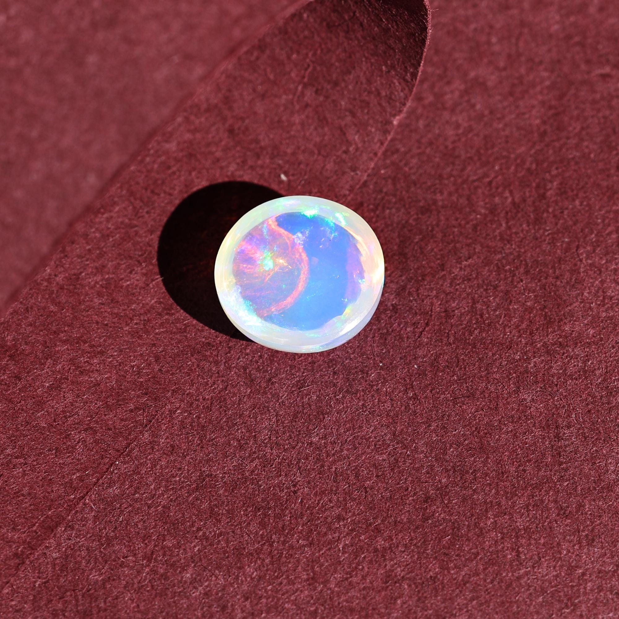 White Ethiopian Fire Opal Cabochon: 3.04 Carat Natural Gemstone for Jewelry Making