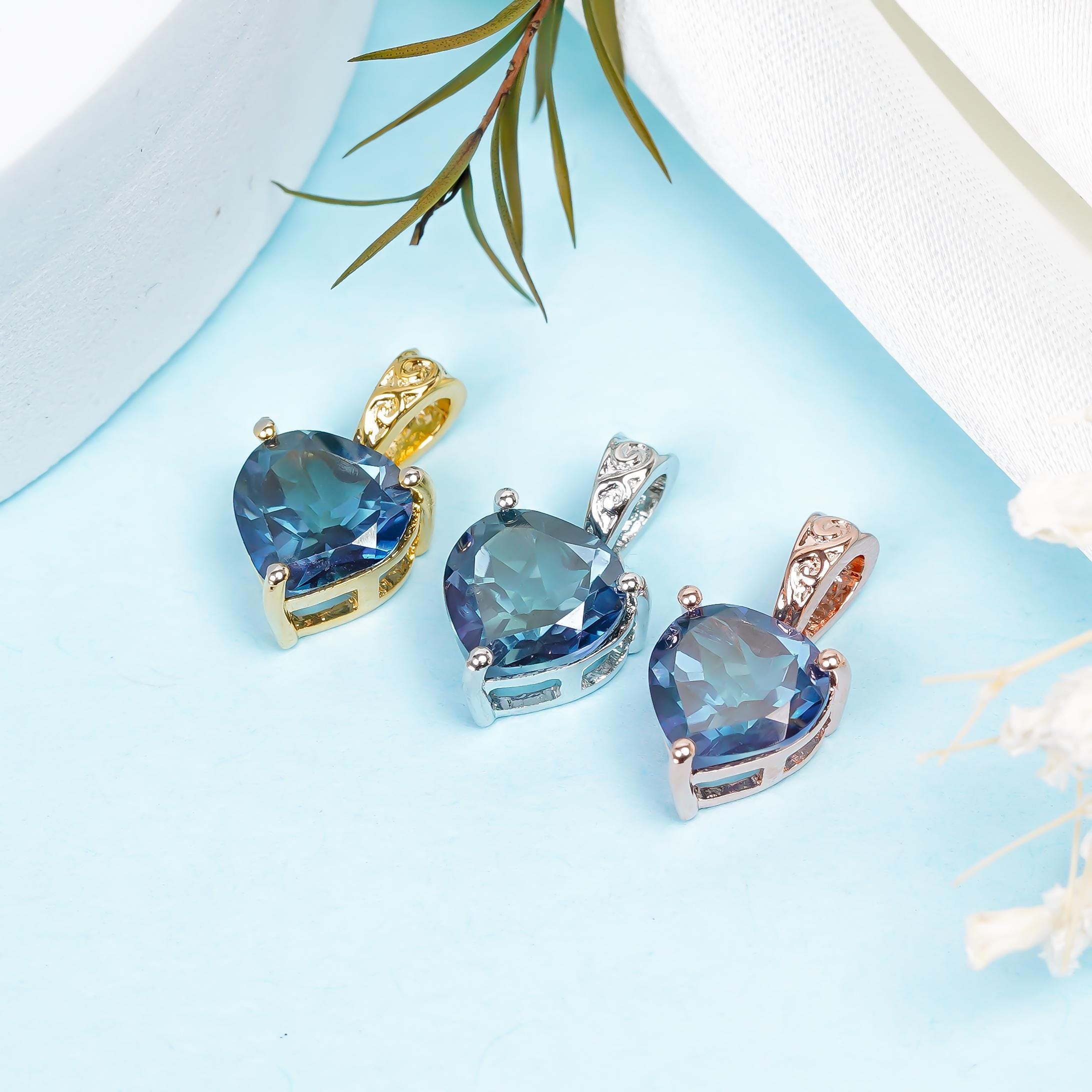 London Blue Topaz Pendant: Sterling Silver Oval Gemstone Jewelry