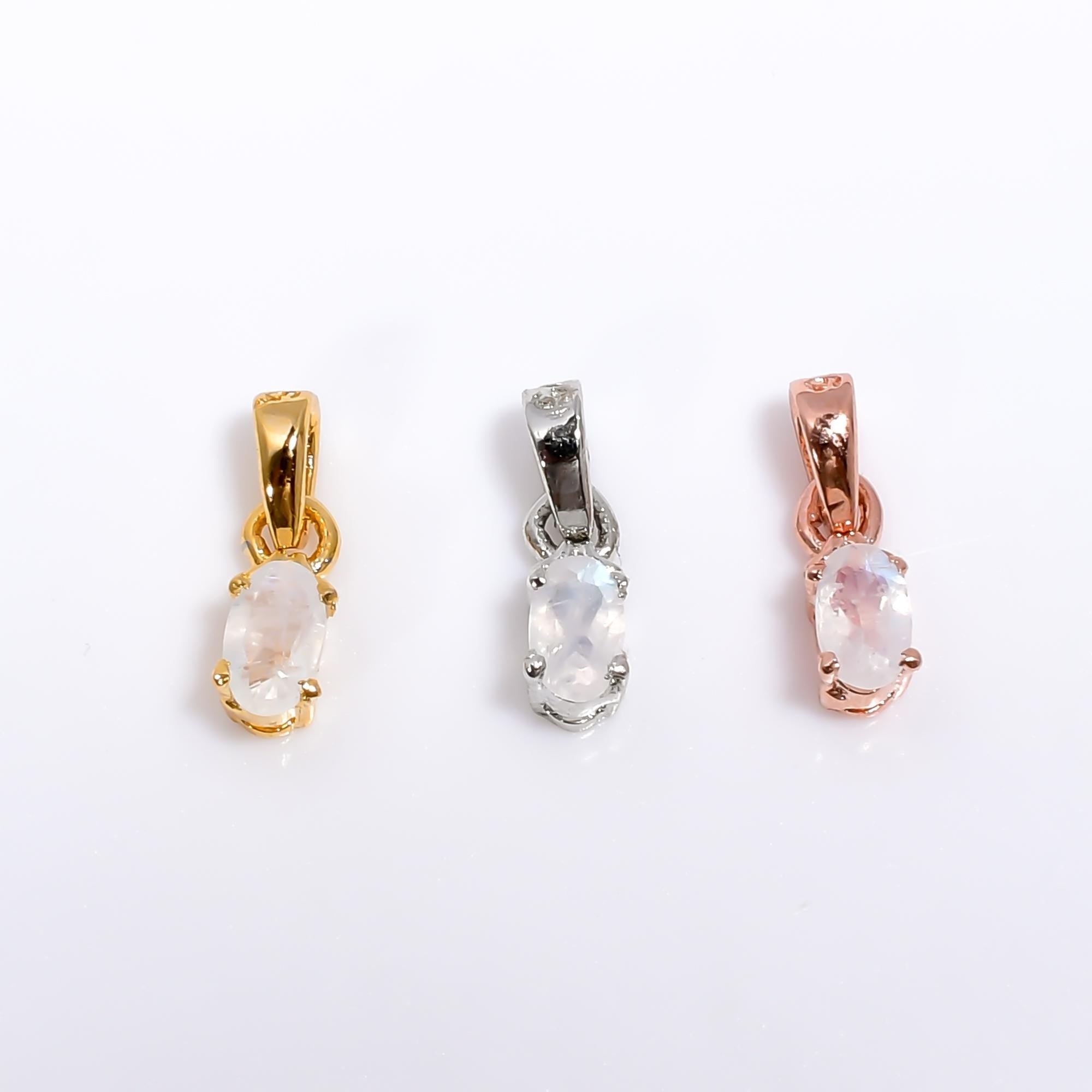 Handmade Oval Moonstone Pendant: 925 Sterling Silver Fine Jewelry