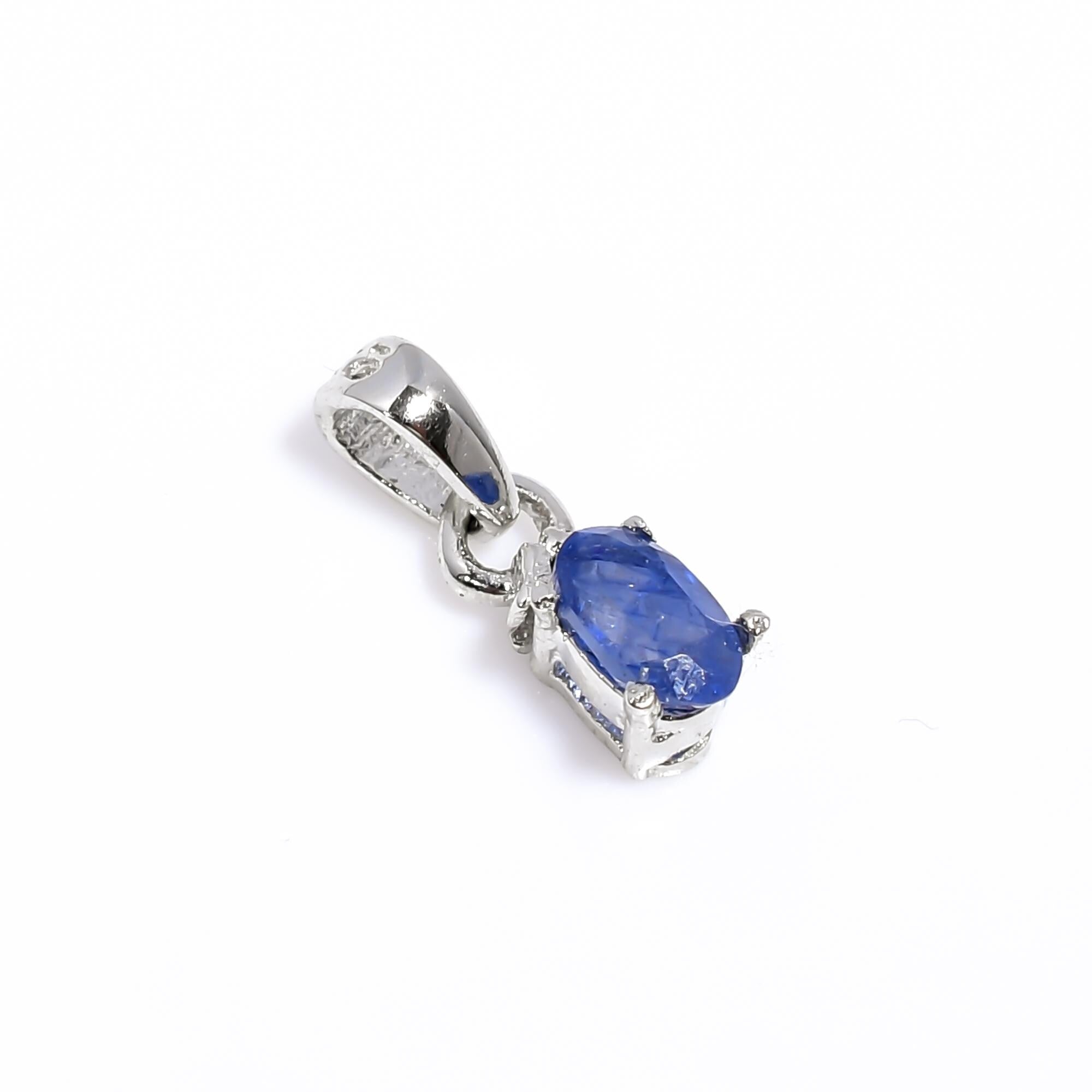 Handmade Blue Sapphire Pendant: 925 Sterling Silver Jewelry