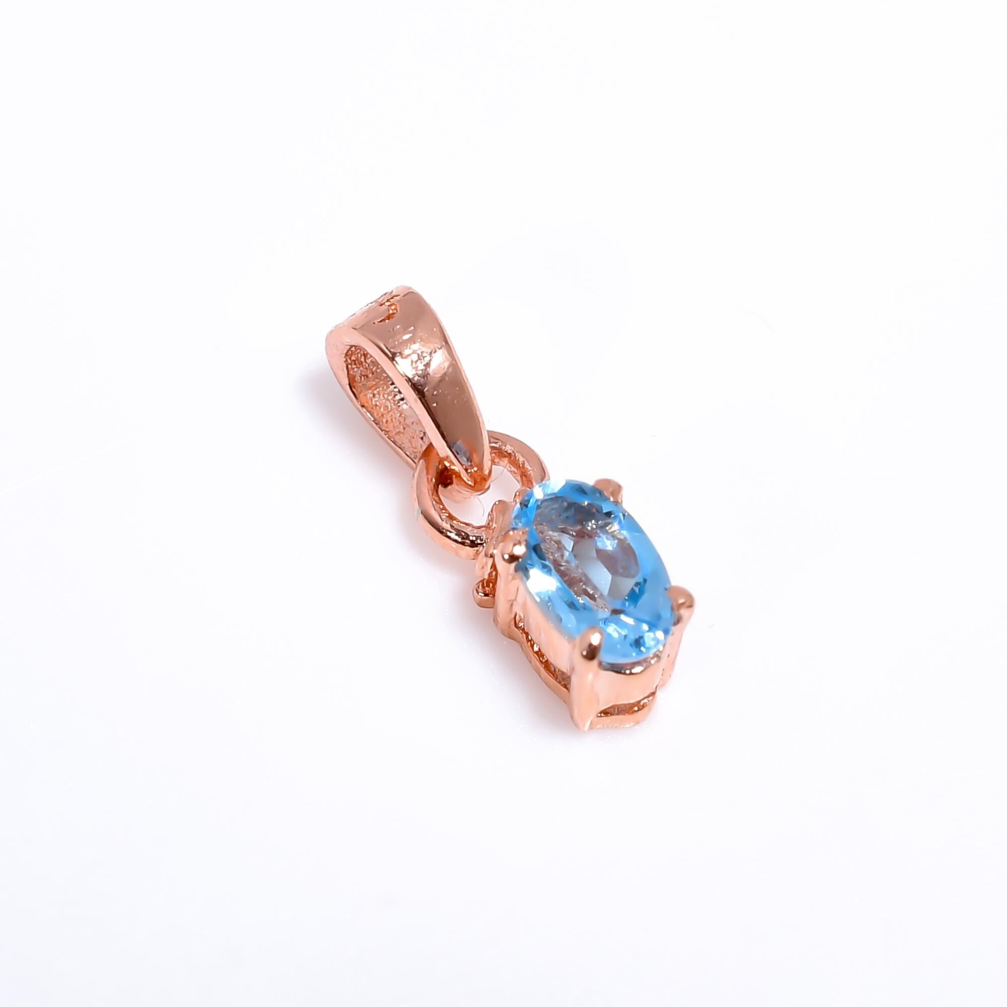Sky Blue Topaz Pendant Necklace: 925 Sterling Silver Oval Gemstone