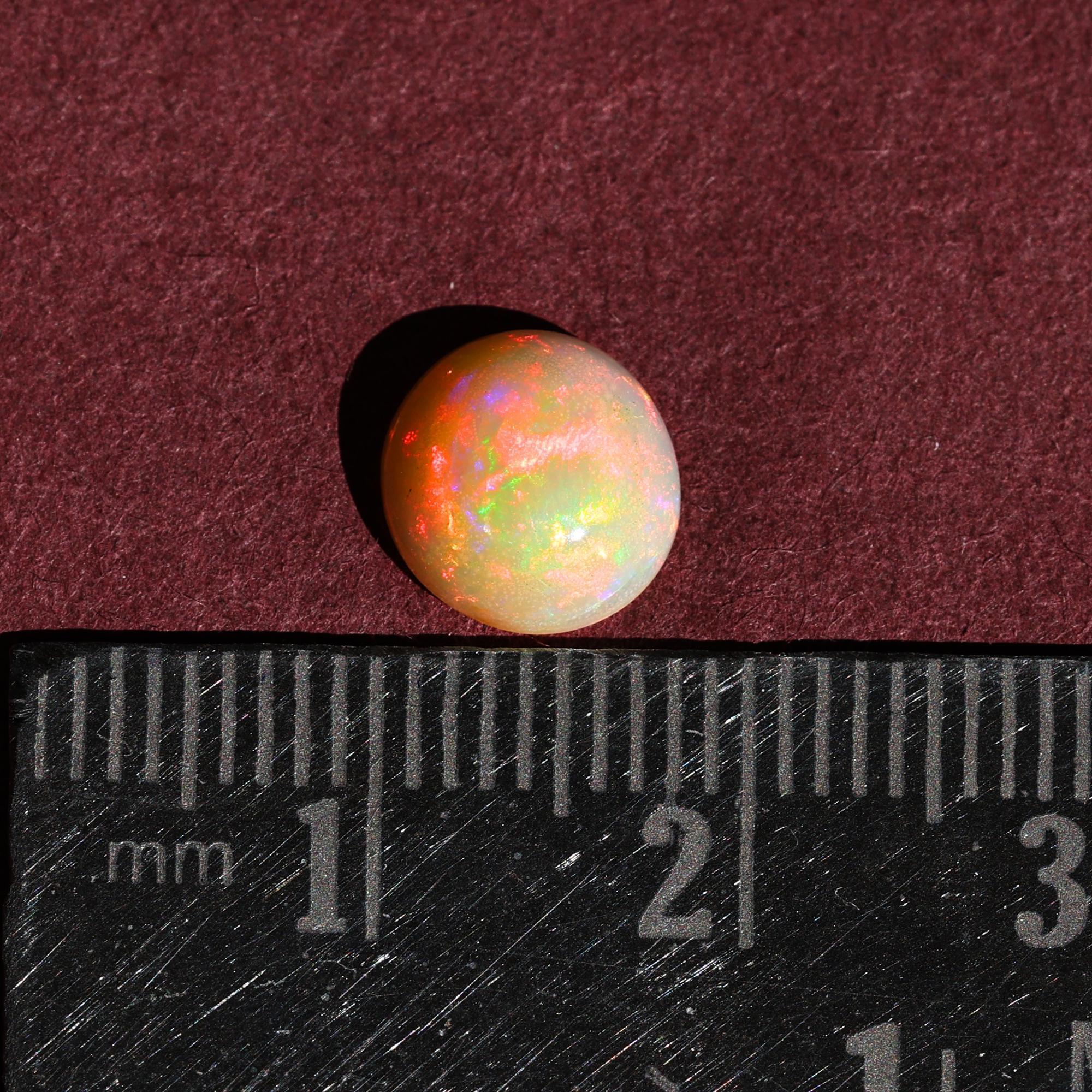 Ethiopian White Opal Cabochon: 1.20 Carat Fire Opal Gemstone, Jewelry Making loose gemstones