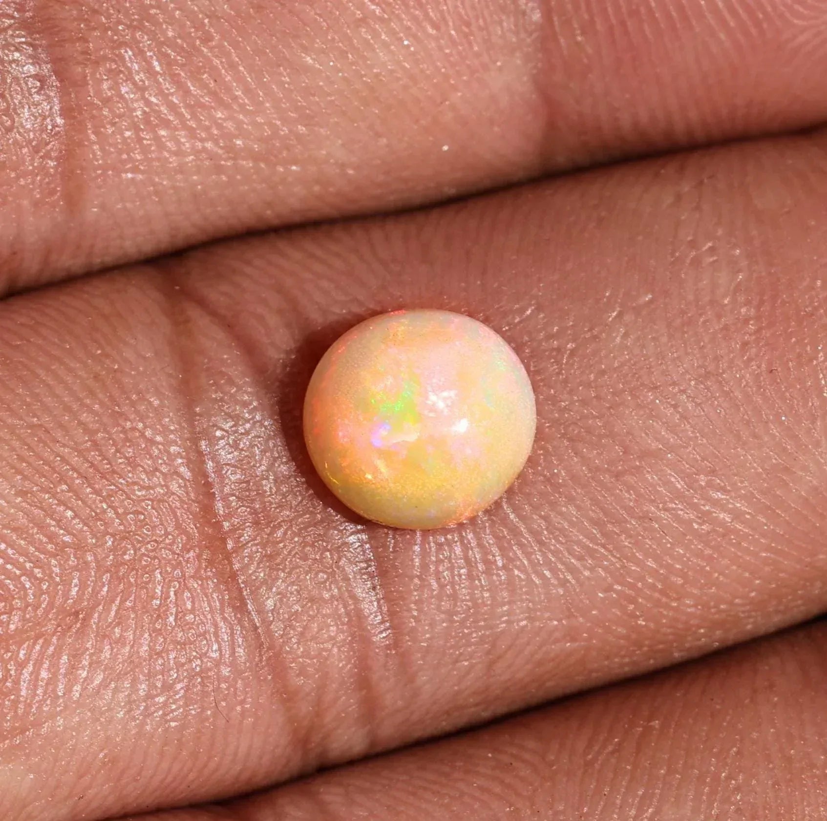 Ethiopian White Opal Cabochon: 1.20 Carat Fire Opal Gemstone, Jewelry Making loose gemstones