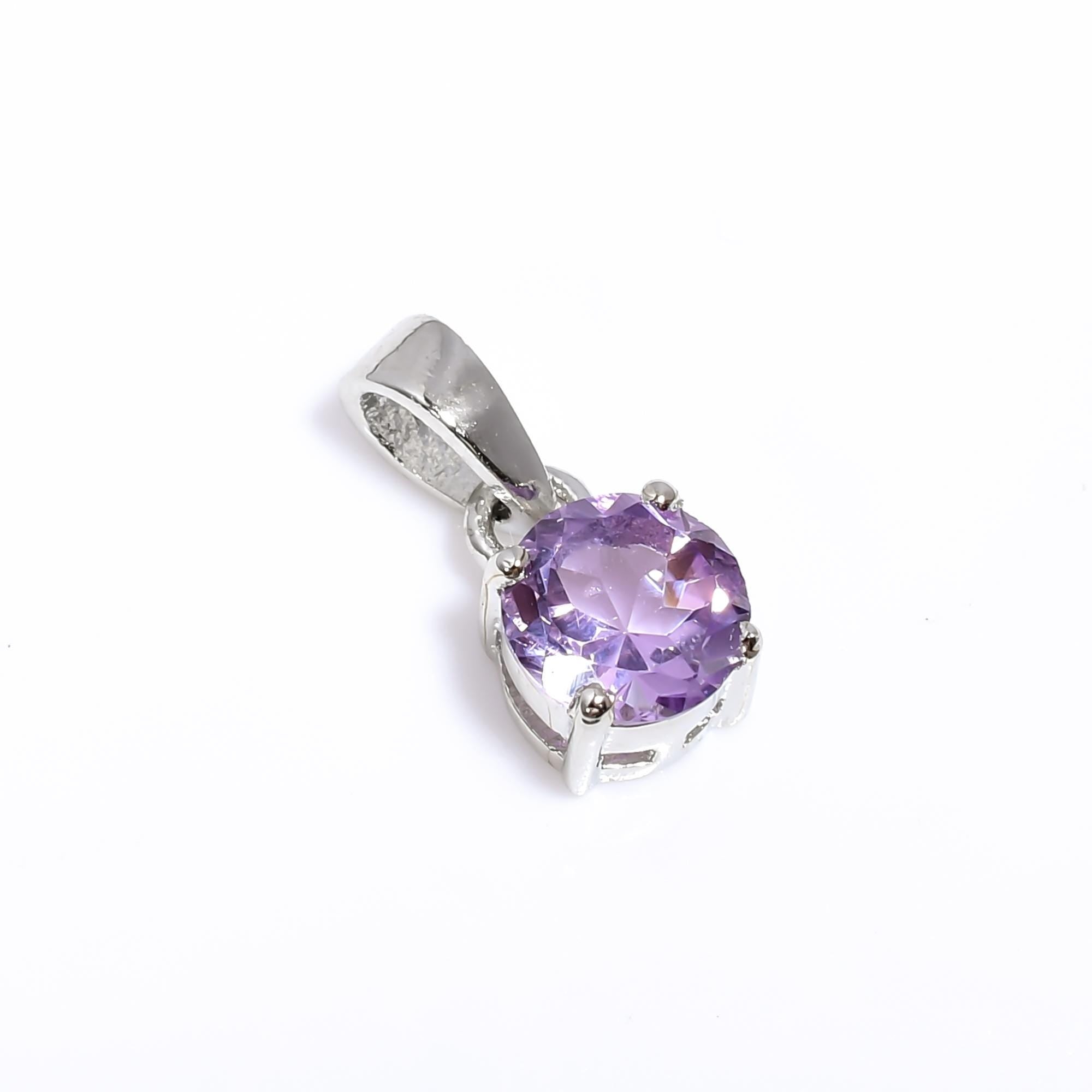 Pink Amethyst Pendant: 925 Sterling Silver & Gold Boho Jewelry