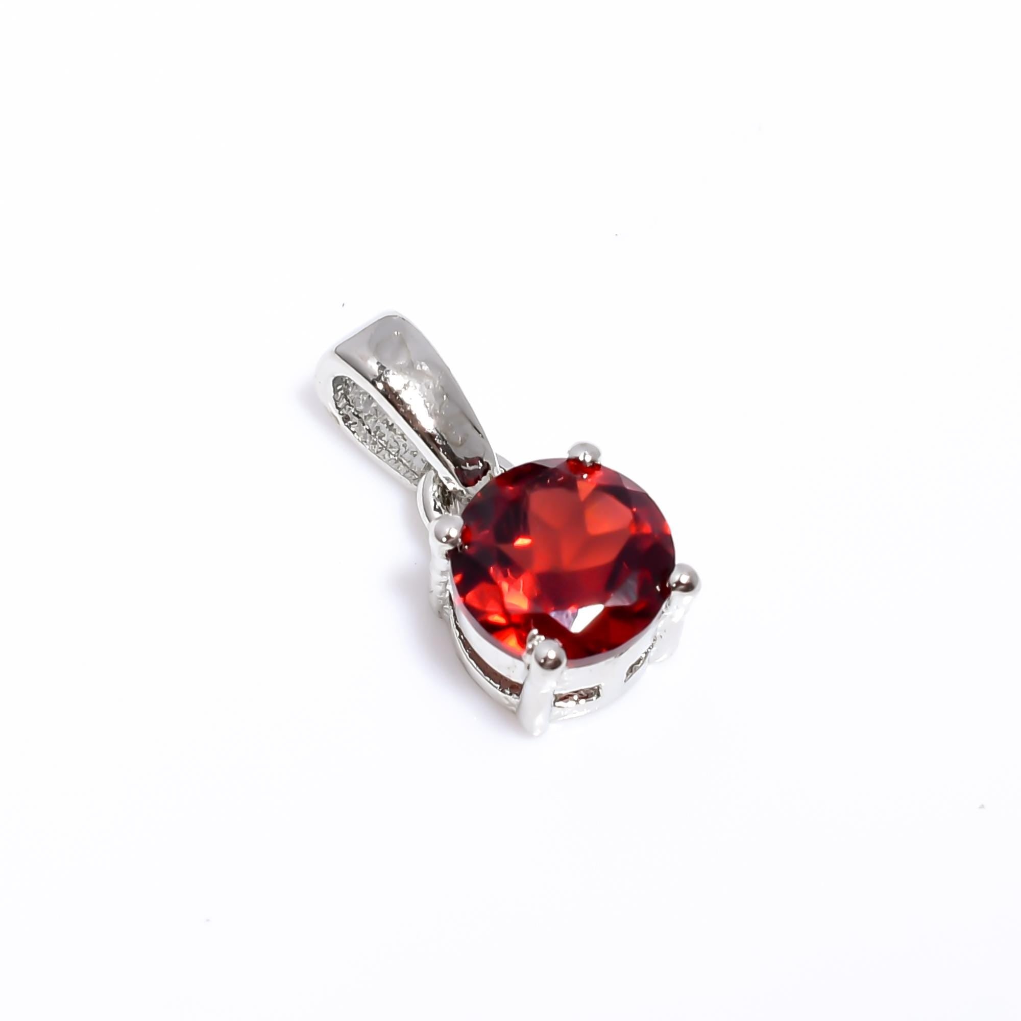 Garnet Pendant Necklace: 925 Sterling Silver,  Birthstone Jewelry