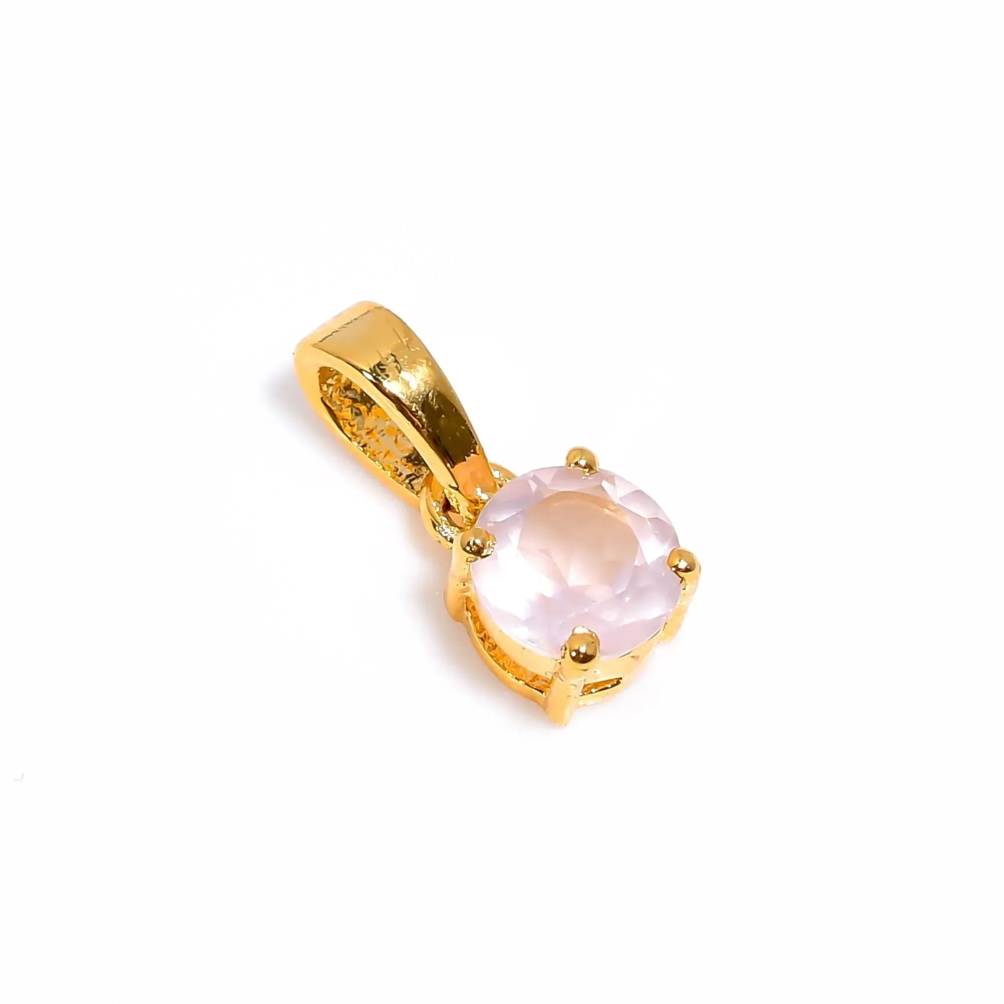 Rose Quartz Pendant: Handmade Sterling Silver Round Stone Jewelry Jewelry