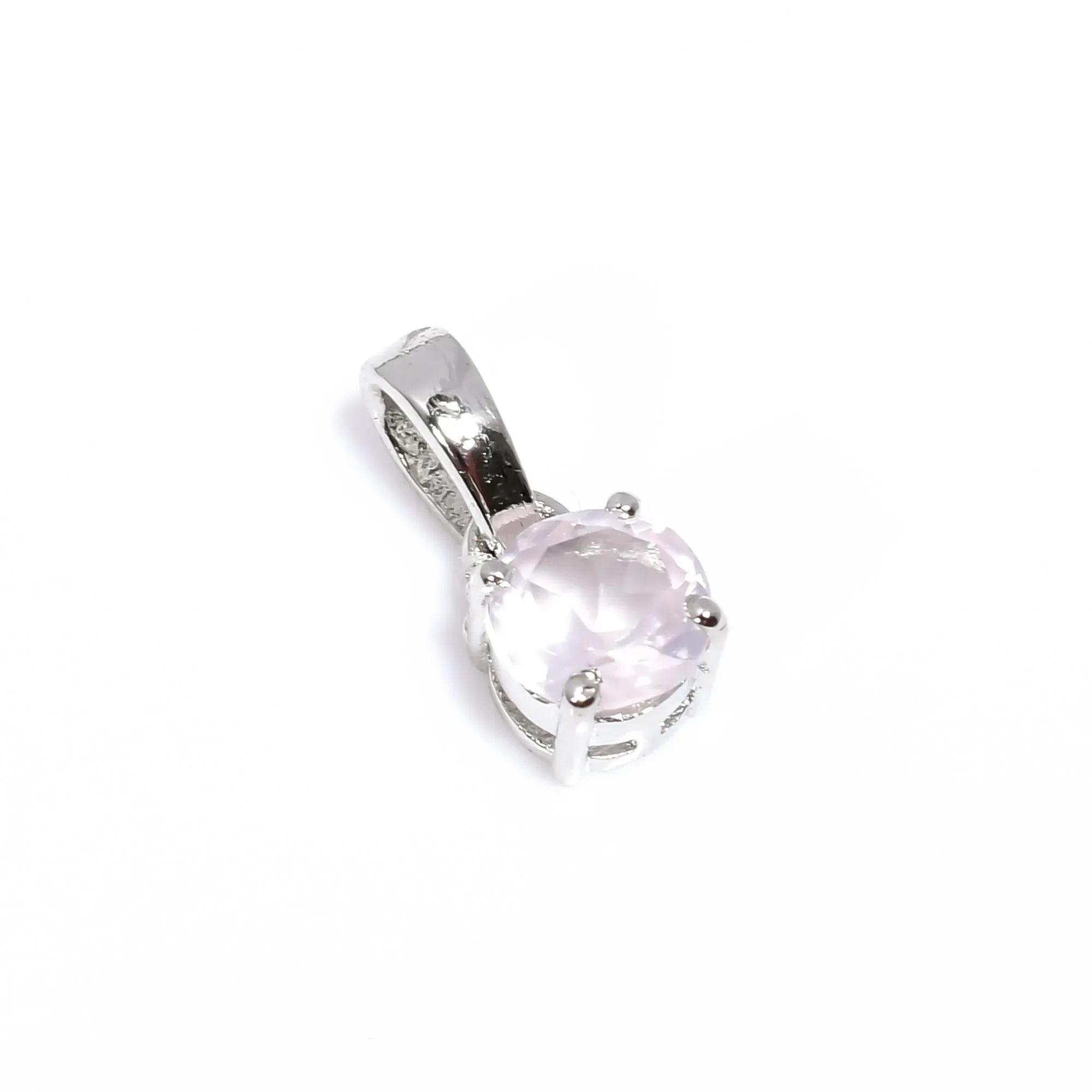 Rose Quartz Pendant: Handmade Sterling Silver Round Stone Jewelry Jewelry