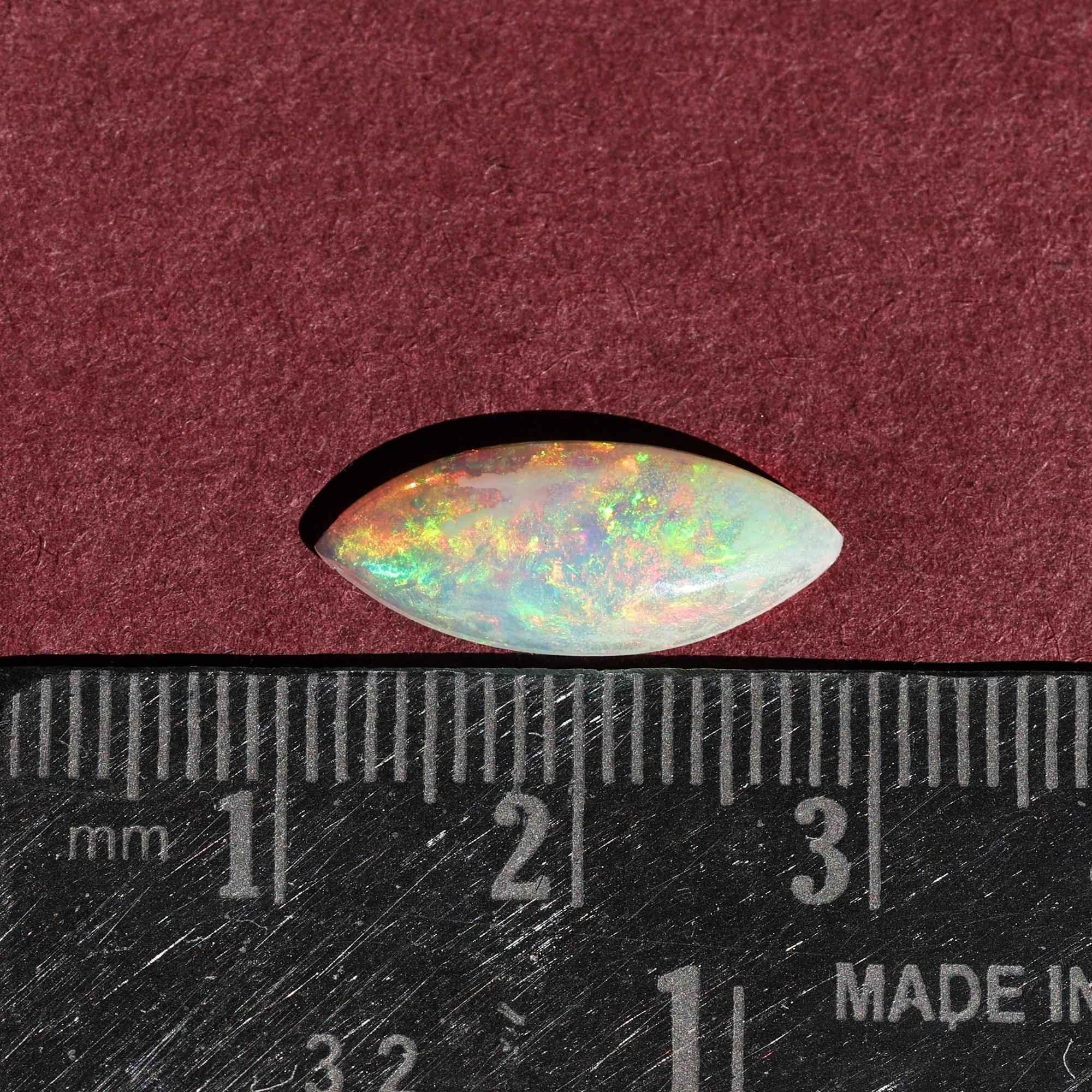 Ethiopian Fire Opal Cabochon: 2.07 Carat Marquise Cut Gemstone (7.5x18mm) loose gemstones