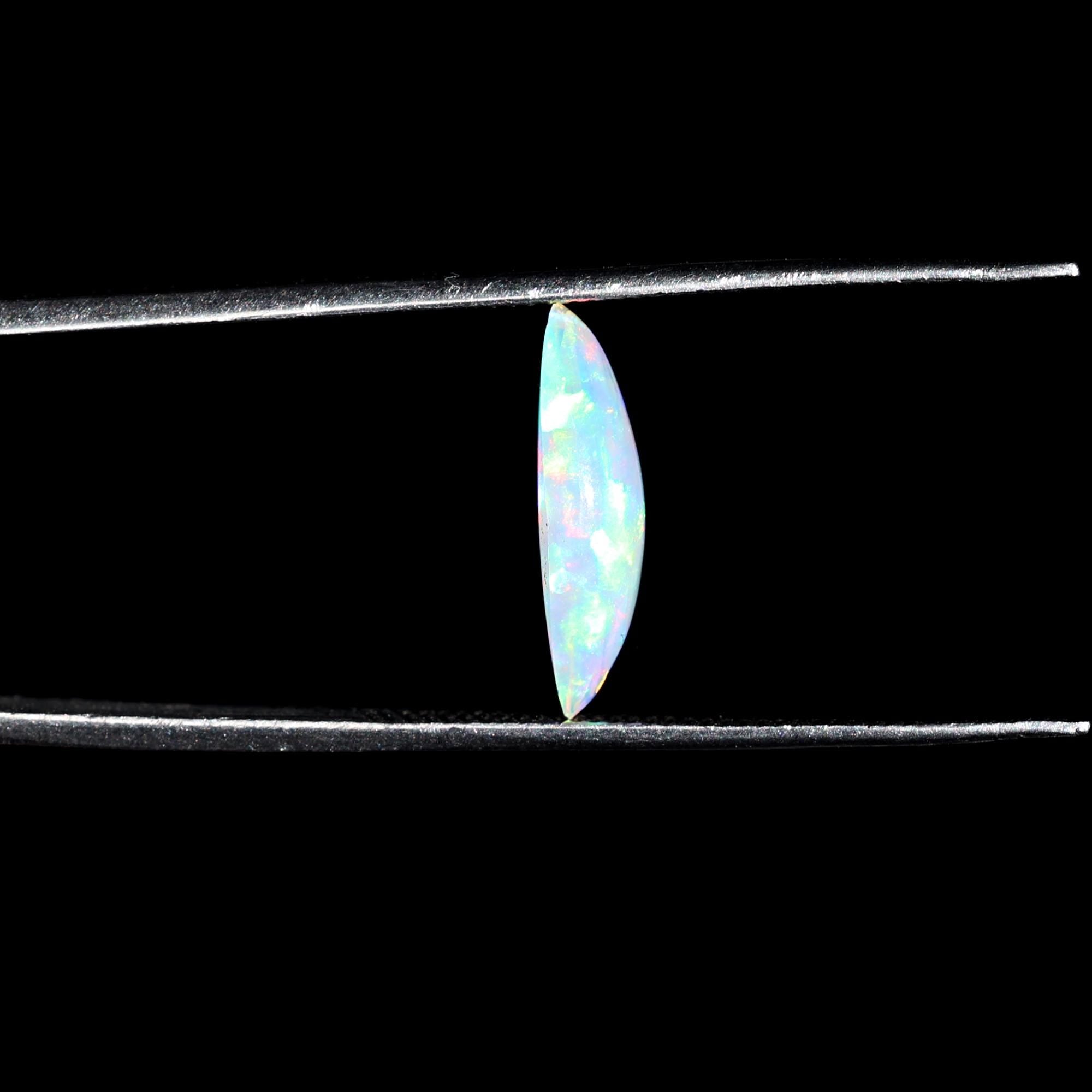 Ethiopian Welo Opal Cabochon: Natural Blue Fire Marquise Gemstone, 1.26 Carat