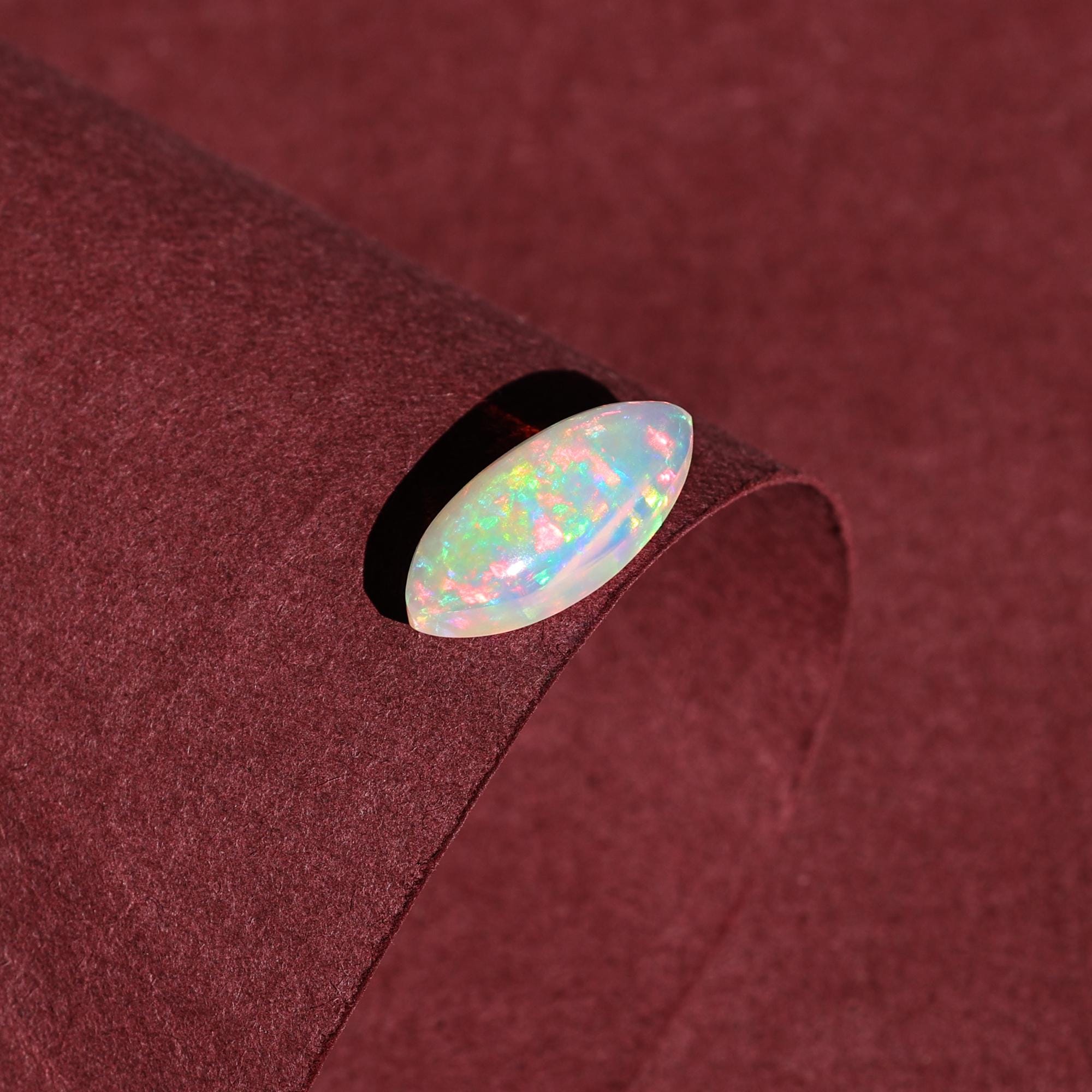 Ethiopian Opal Cabochon: 3.15 Carat Marquise Gemstone for Jewelry