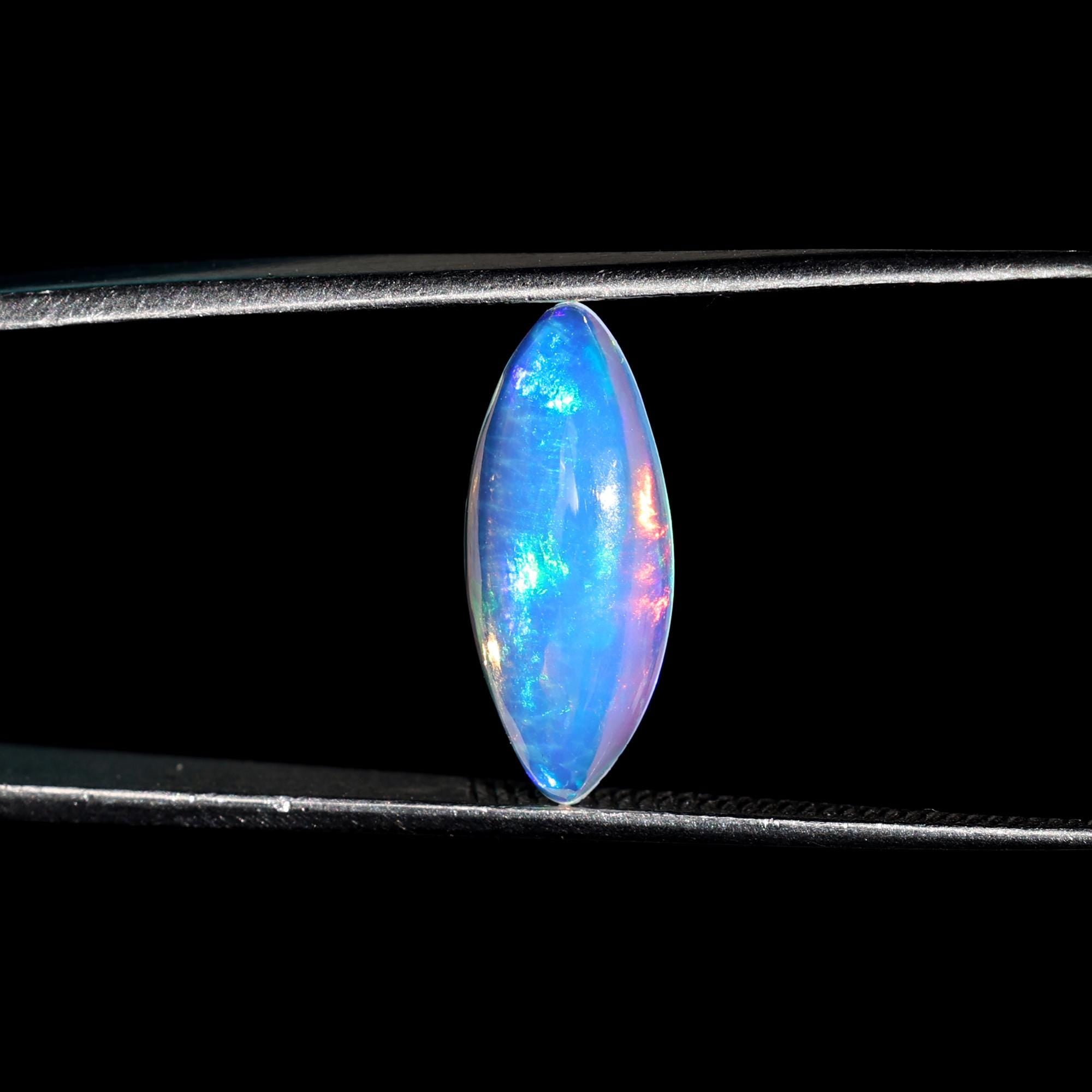 1.52 Carat White Ethiopian Opal Cabochon: Rainbow Fire Gemstone, Jewelry Making