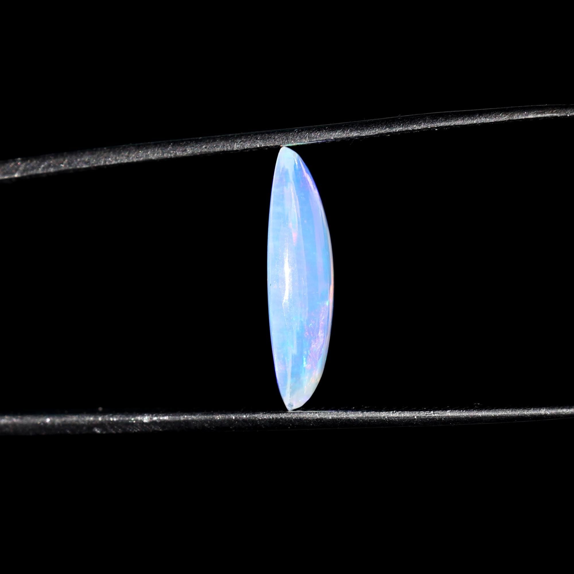 1.52 Carat White Ethiopian Opal Cabochon: Rainbow Fire Gemstone, Jewelry Making