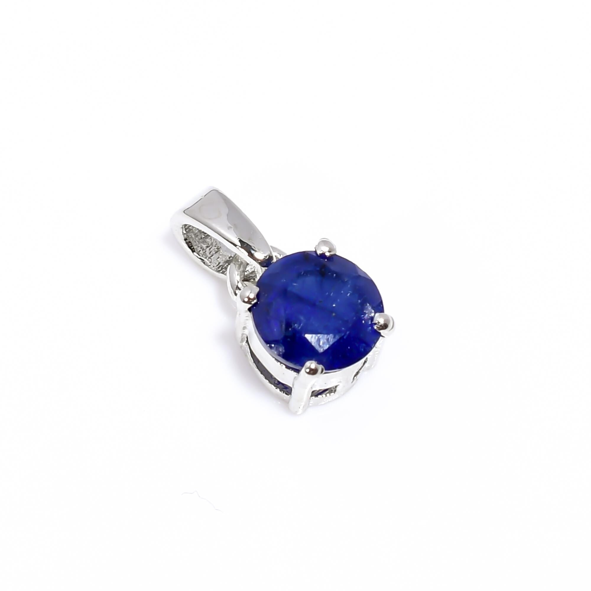 Blue Sapphire Pendant Necklace: 925 Sterling Silver, Handmade Jewelry