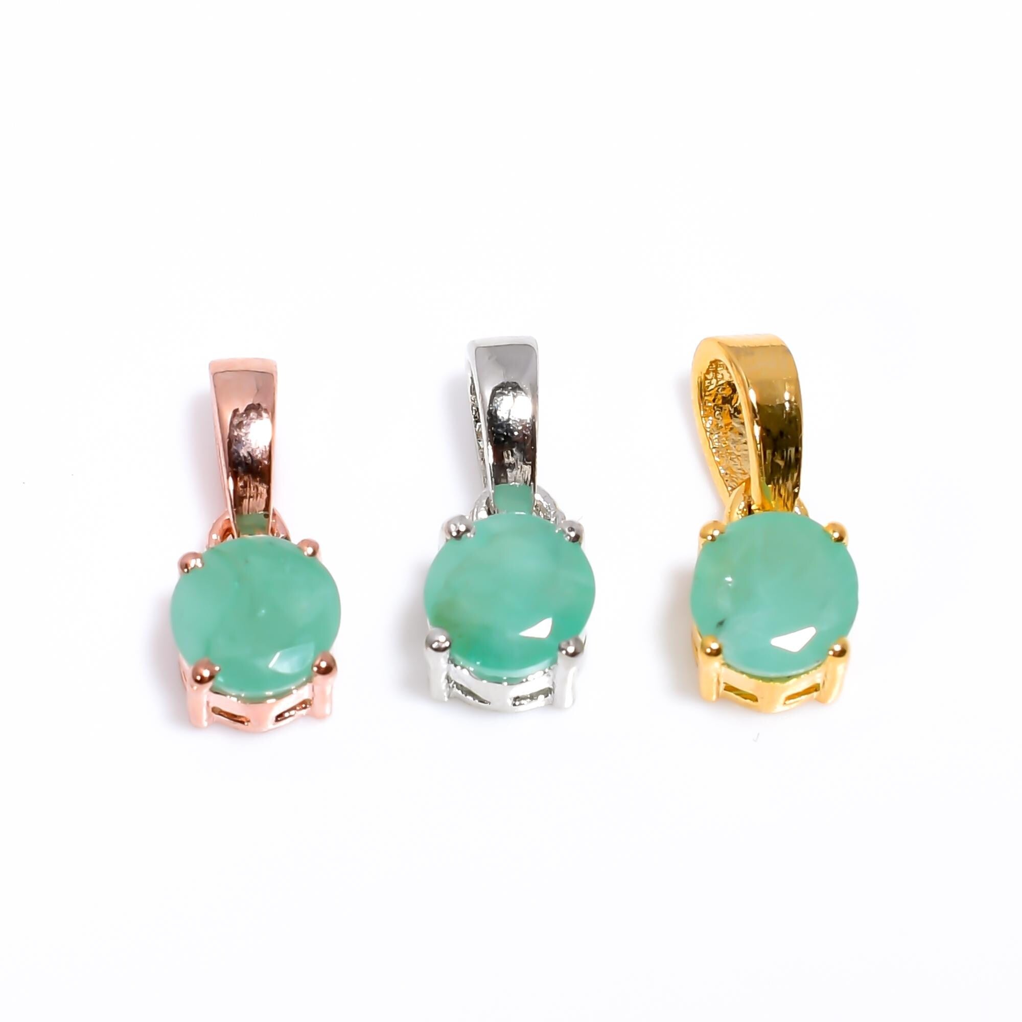 Emerald Pendant Necklace: 925 Sterling Silver, Handmade Gemstone Jewelry