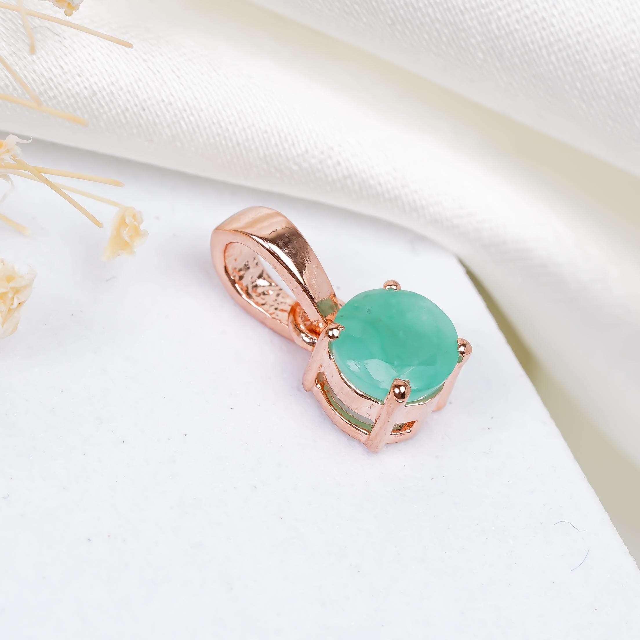 Emerald Pendant Necklace: 925 Sterling Silver, Handmade Gemstone Jewelry