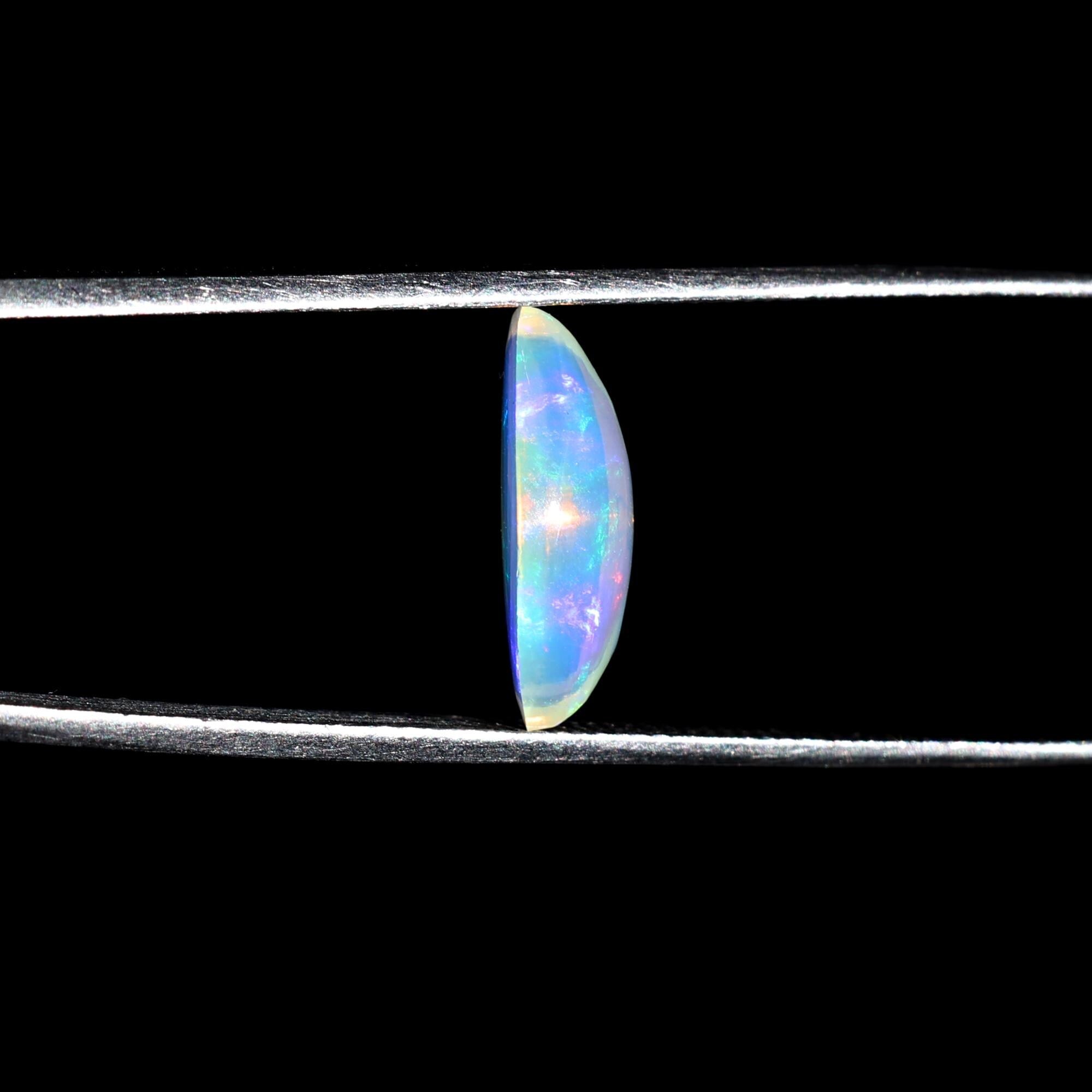 1.82 Carat Welo Fire Opal Cabochon: Marquise Shape Blue Fire Ethiopian Gemstone